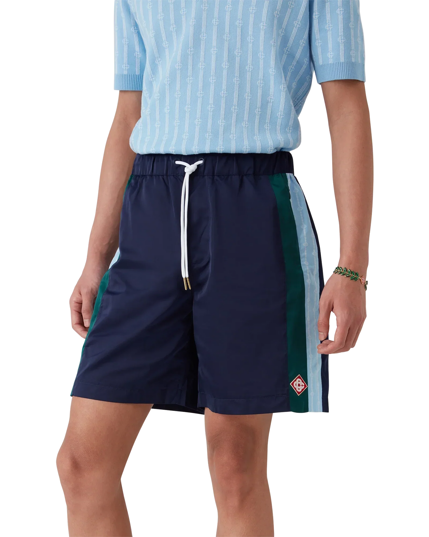 Pinstripe Laurel Track Shorts | Casablanca Paris | Image 4