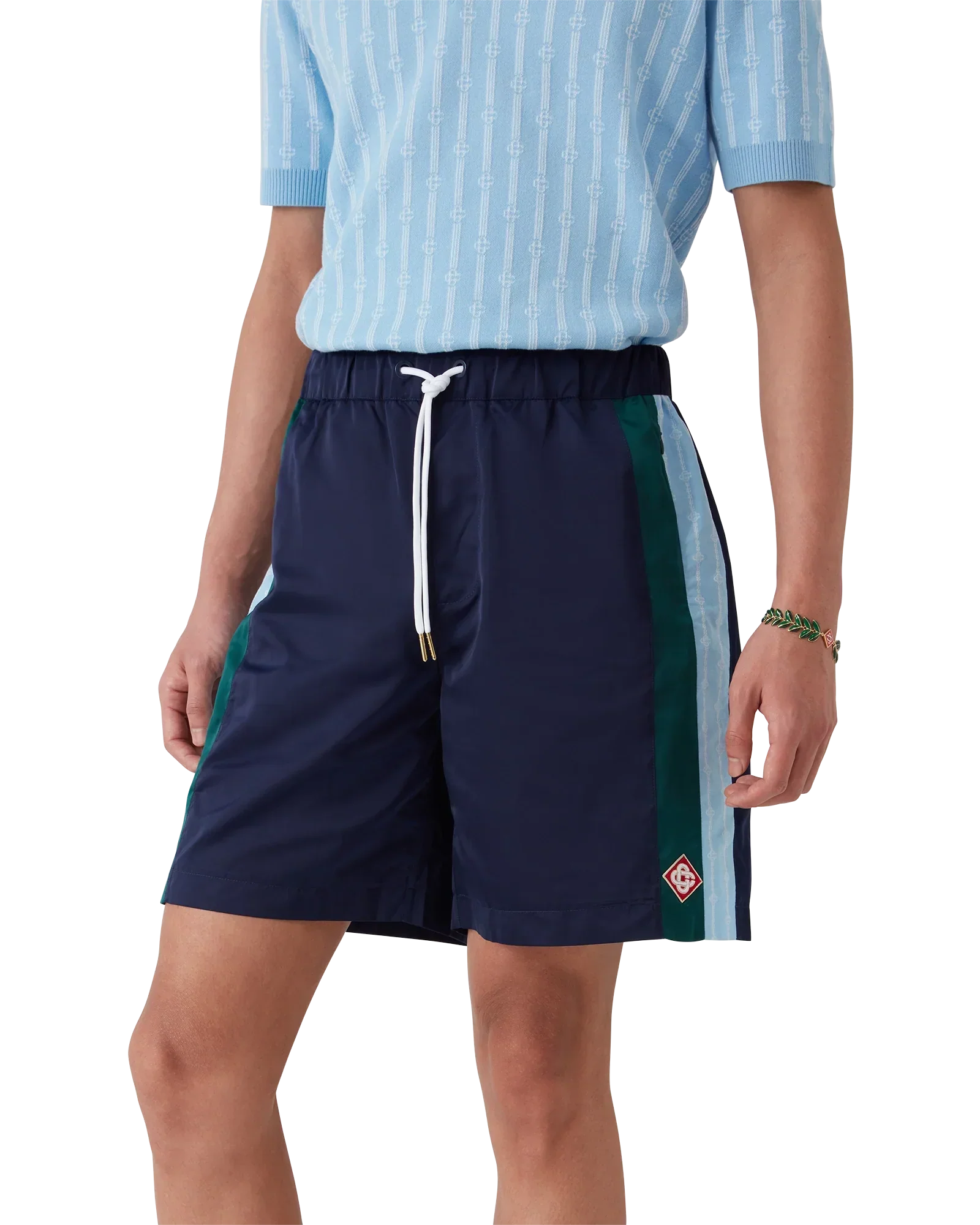 Pinstripe Laurel Track Shorts | Casablanca Paris | Image 4