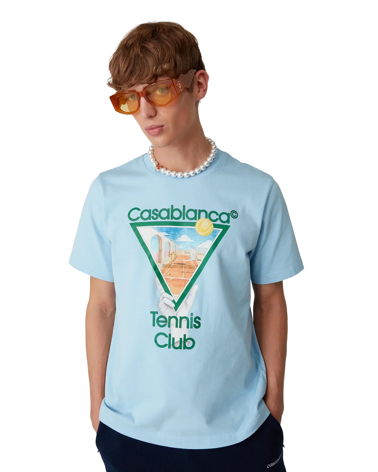 Metaphysical Tennis Icon Short Sleeve T-Shirt | Casablanca Paris | Image 4