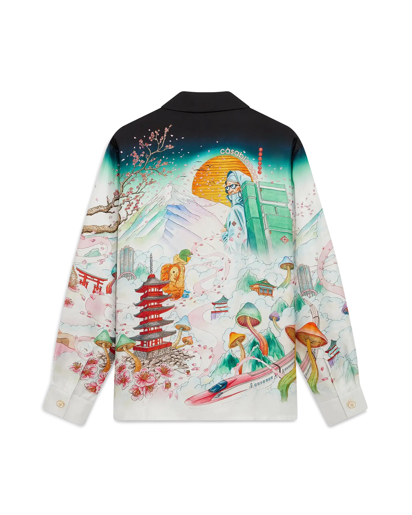 Flowers Long Sleeve Silk Twill Shirt | Casablanca Paris | Image 1