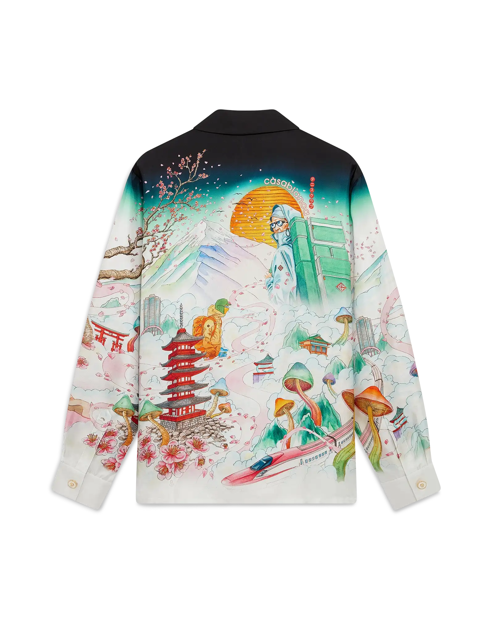 Flowers Long Sleeve Silk Twill Shirt | Casablanca Paris | Image 1