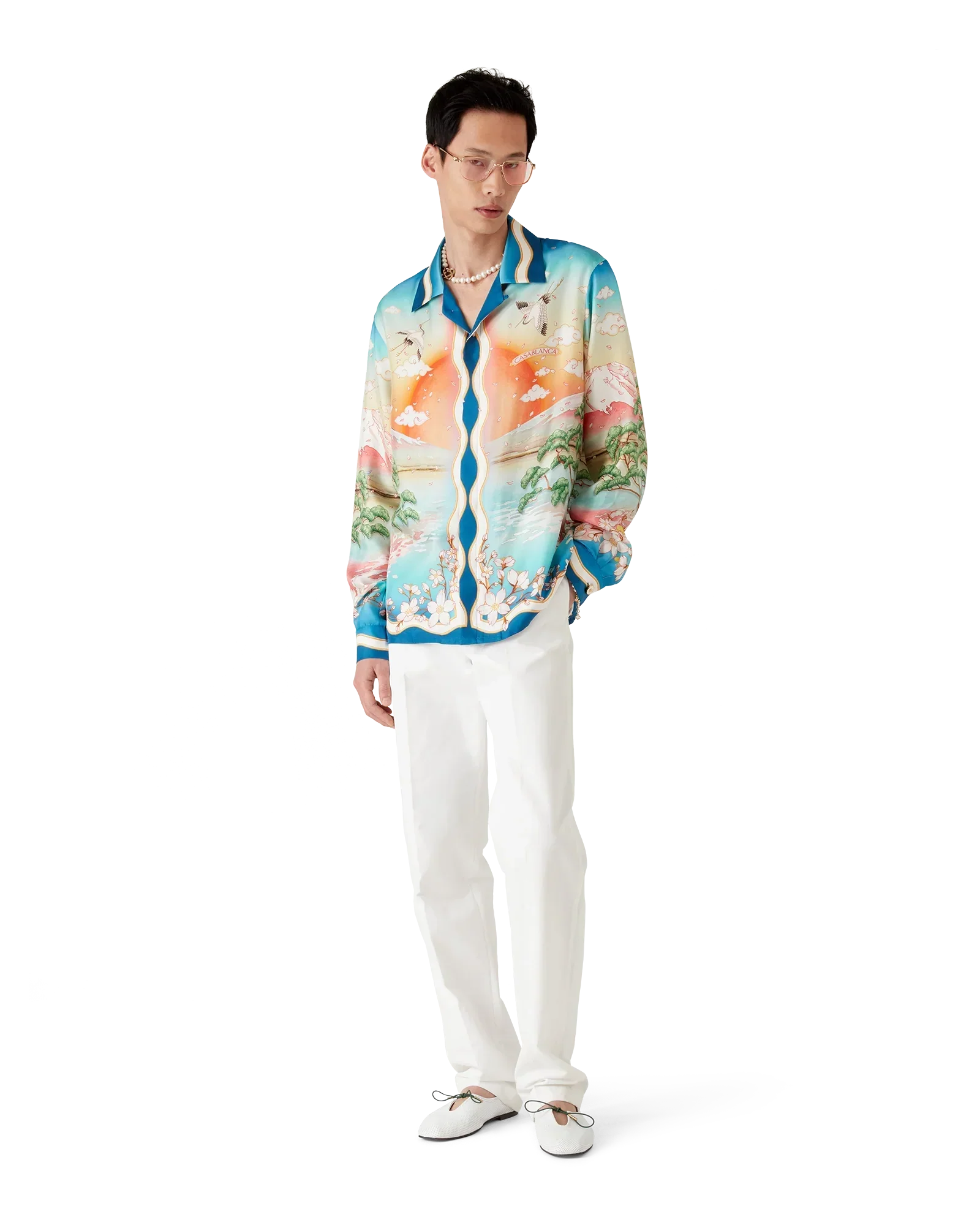 Tennis Club Long Sleeve Silk Shirt | Casablanca Paris | Image 2