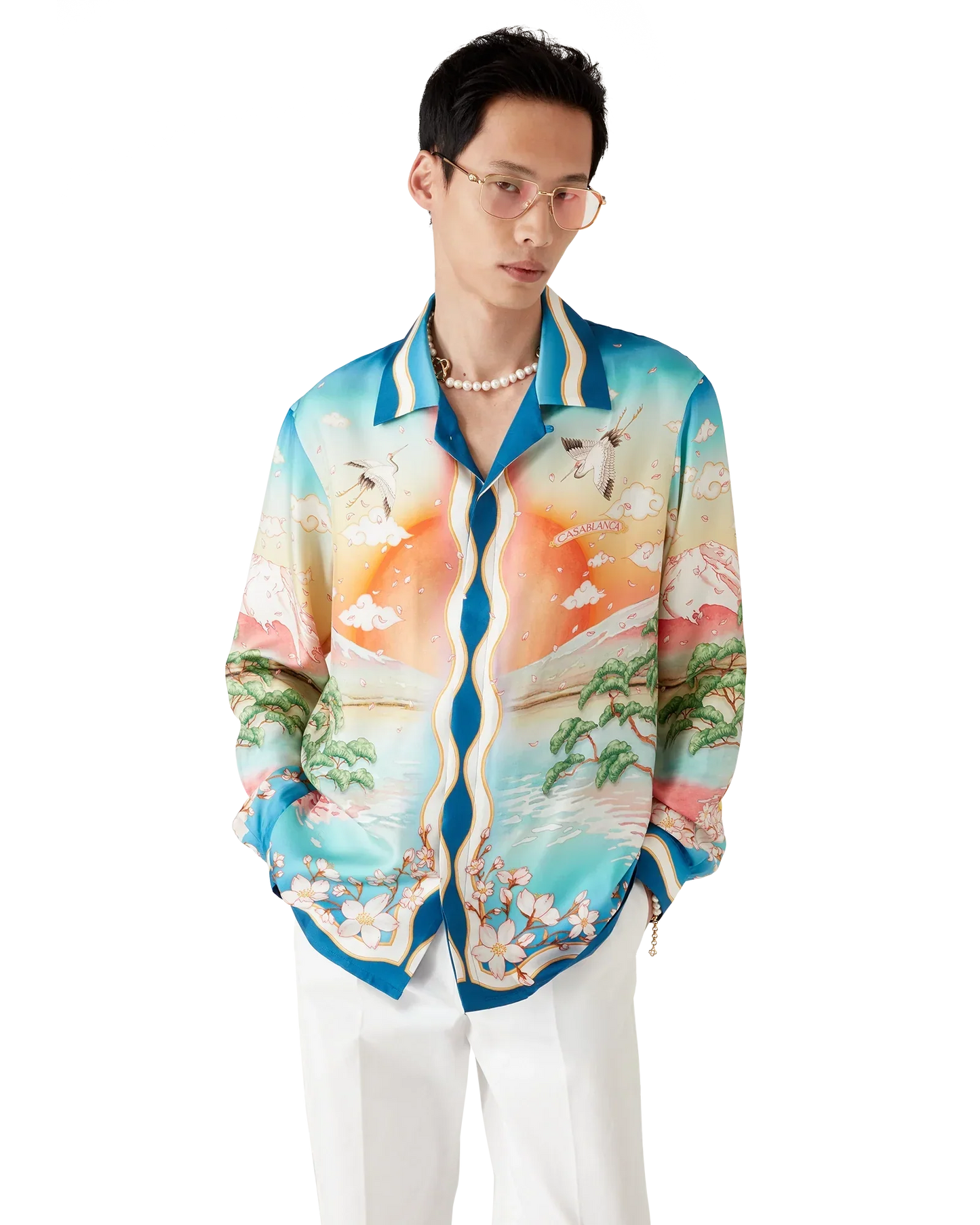 Tennis Club Long Sleeve Silk Shirt | Casablanca Paris | Image 4