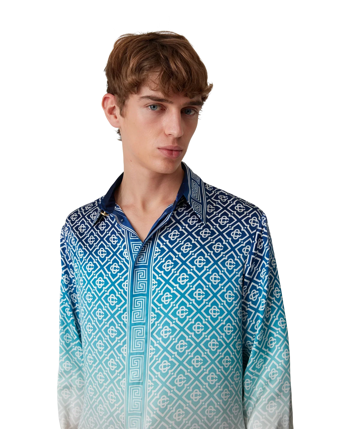 Jacquard Gradient Long Sleeve Silk Shirt | Casablanca Paris | Image 5