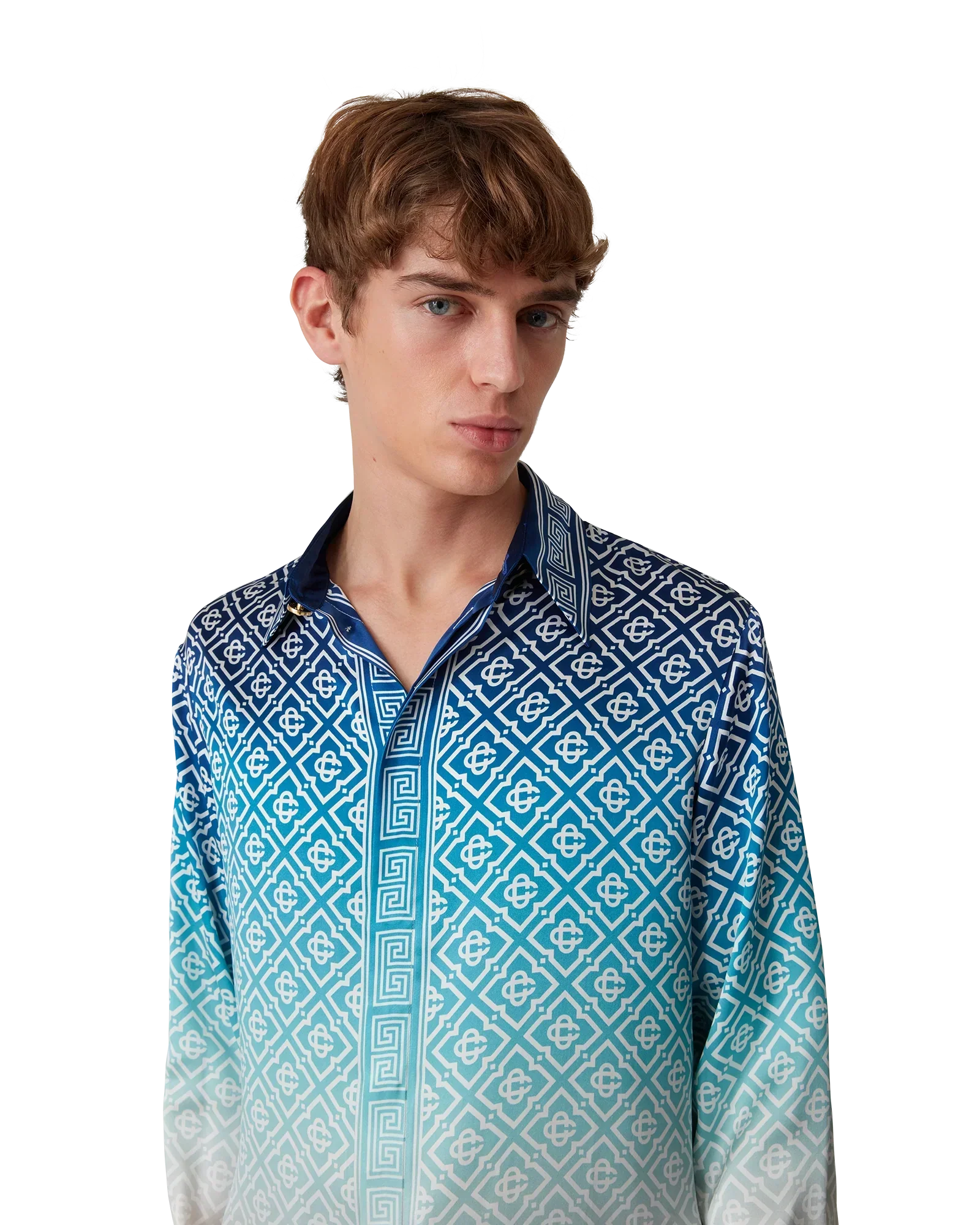 Jacquard Gradient Long Sleeve Silk Shirt | Casablanca Paris | Image 5