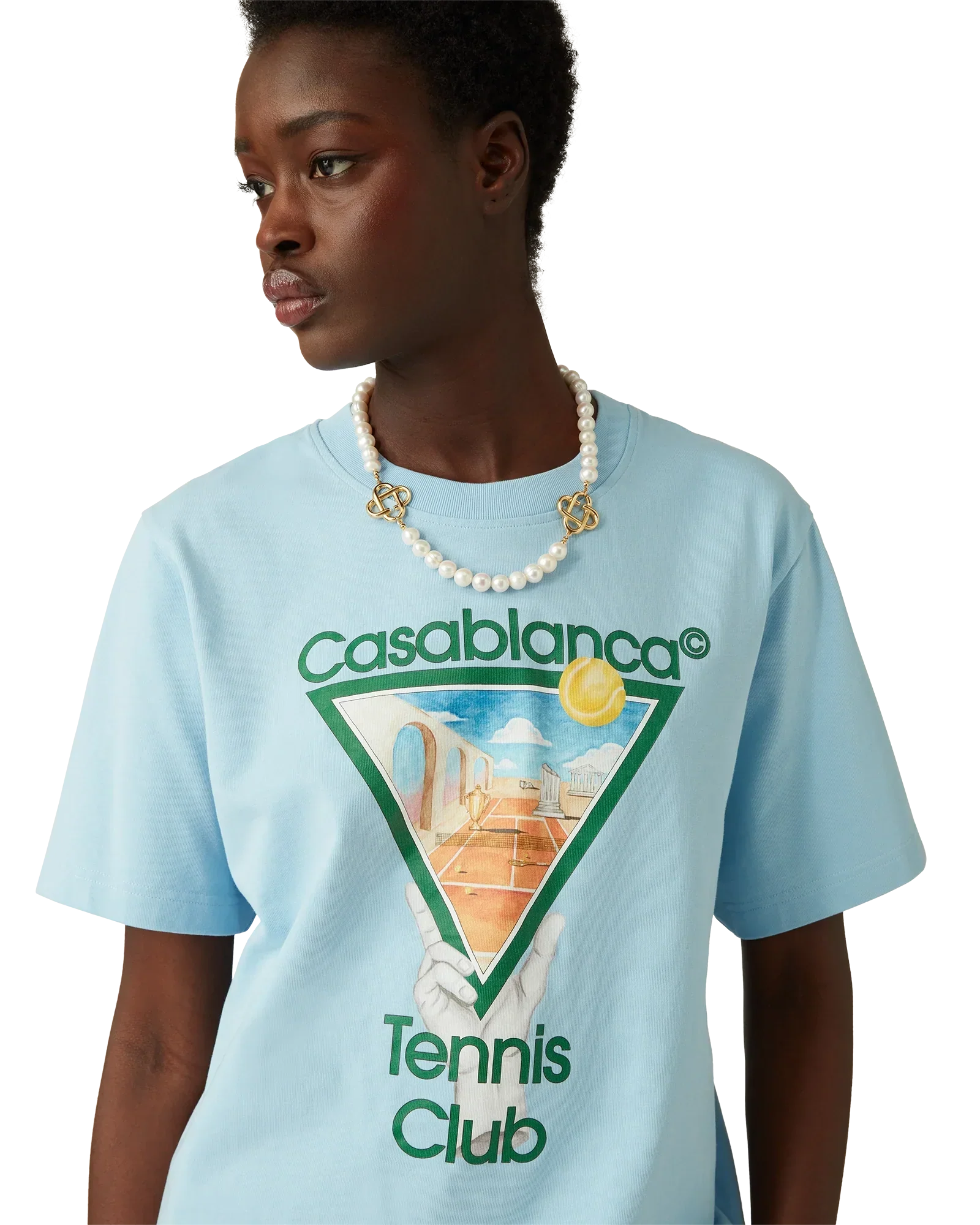 Metaphysical Tennis Icon Short Sleeve T-Shirt | Casablanca Paris | Image 4