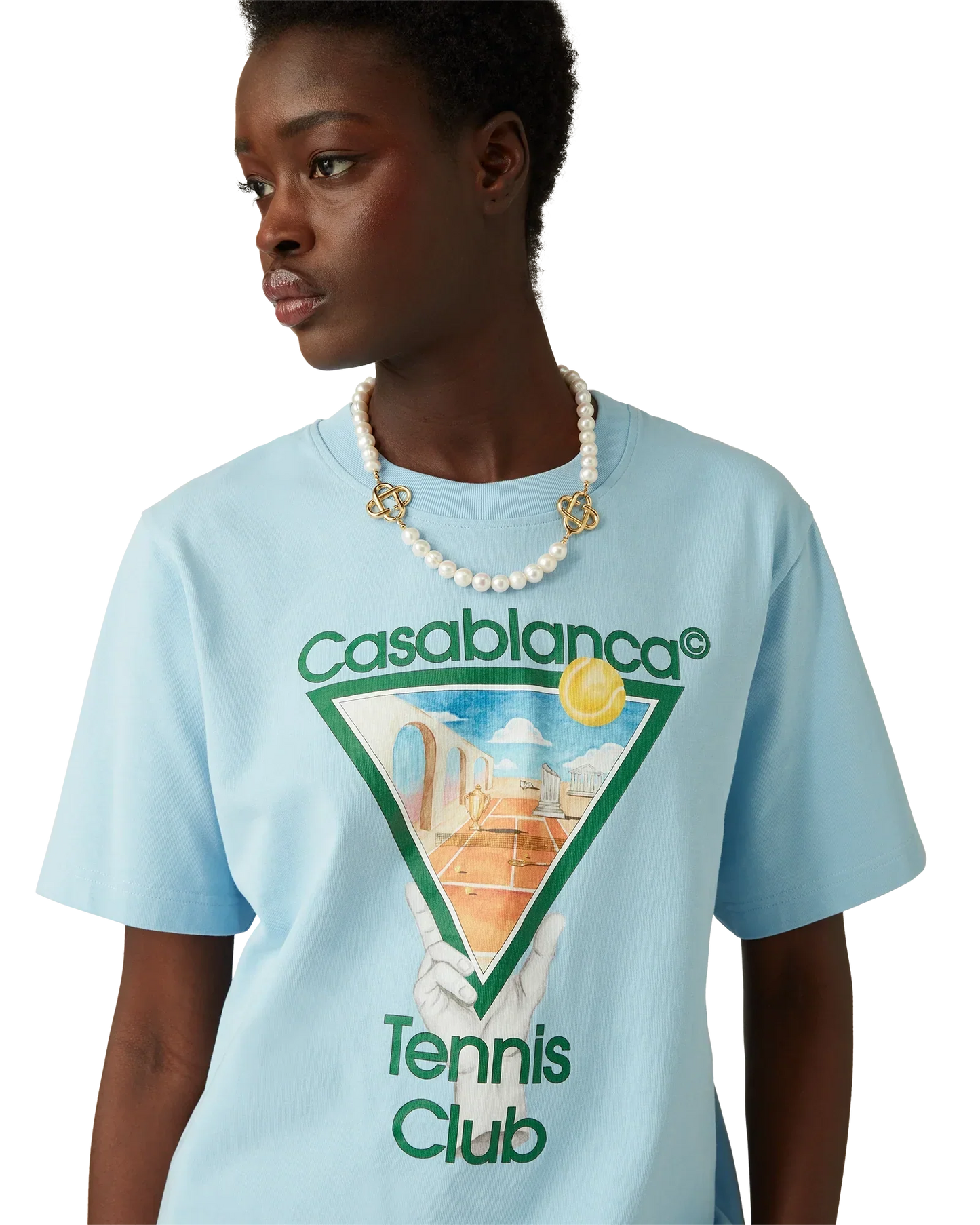 Metaphysical Tennis Icon Short Sleeve T-Shirt | Casablanca Paris | Image 7