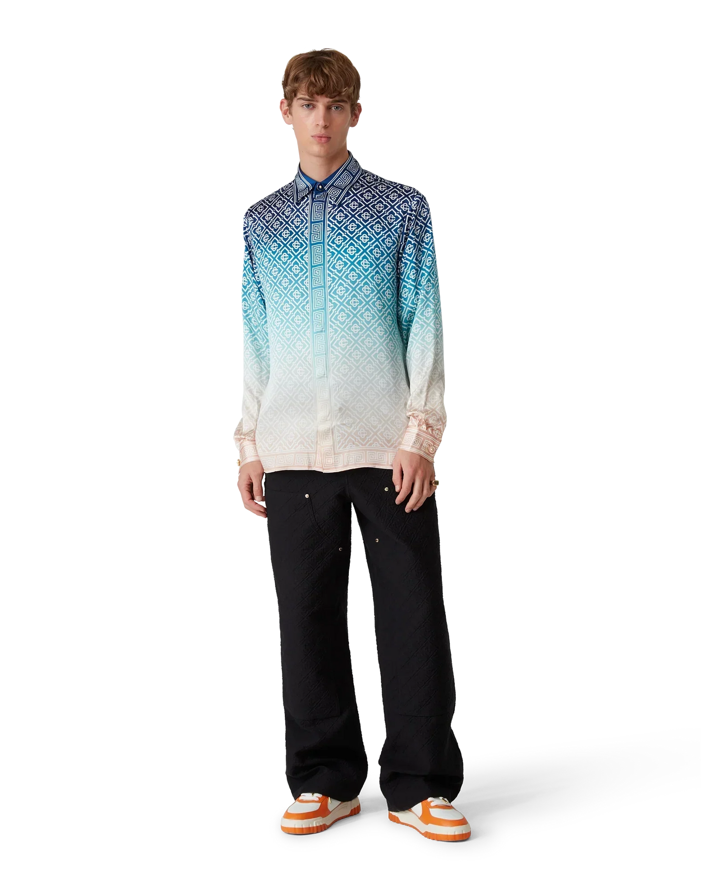 Jacquard Gradient Long Sleeve Silk Shirt | Casablanca Paris | Image 2