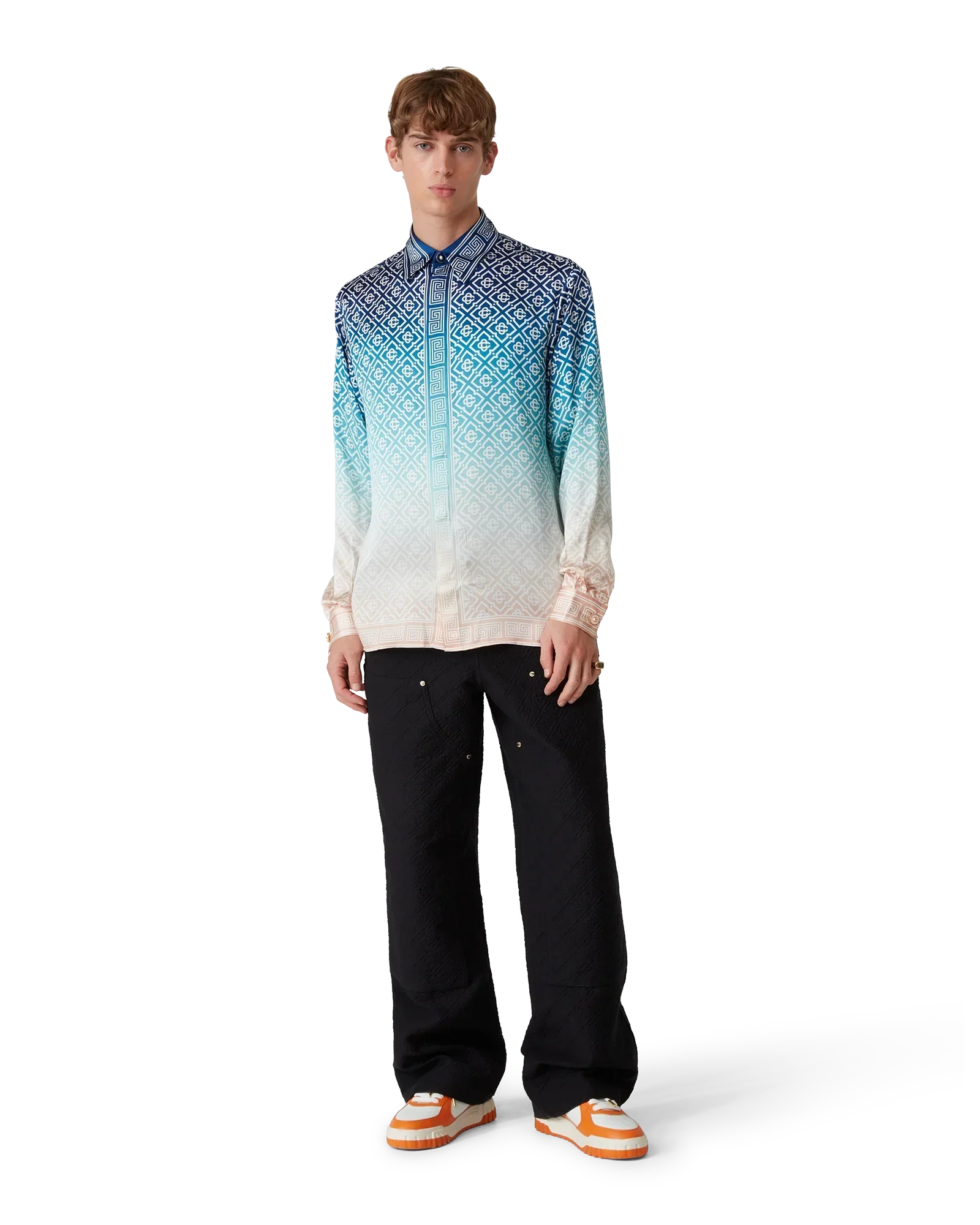 Jacquard Gradient Long Sleeve Silk Shirt | Casablanca Paris | Image 2