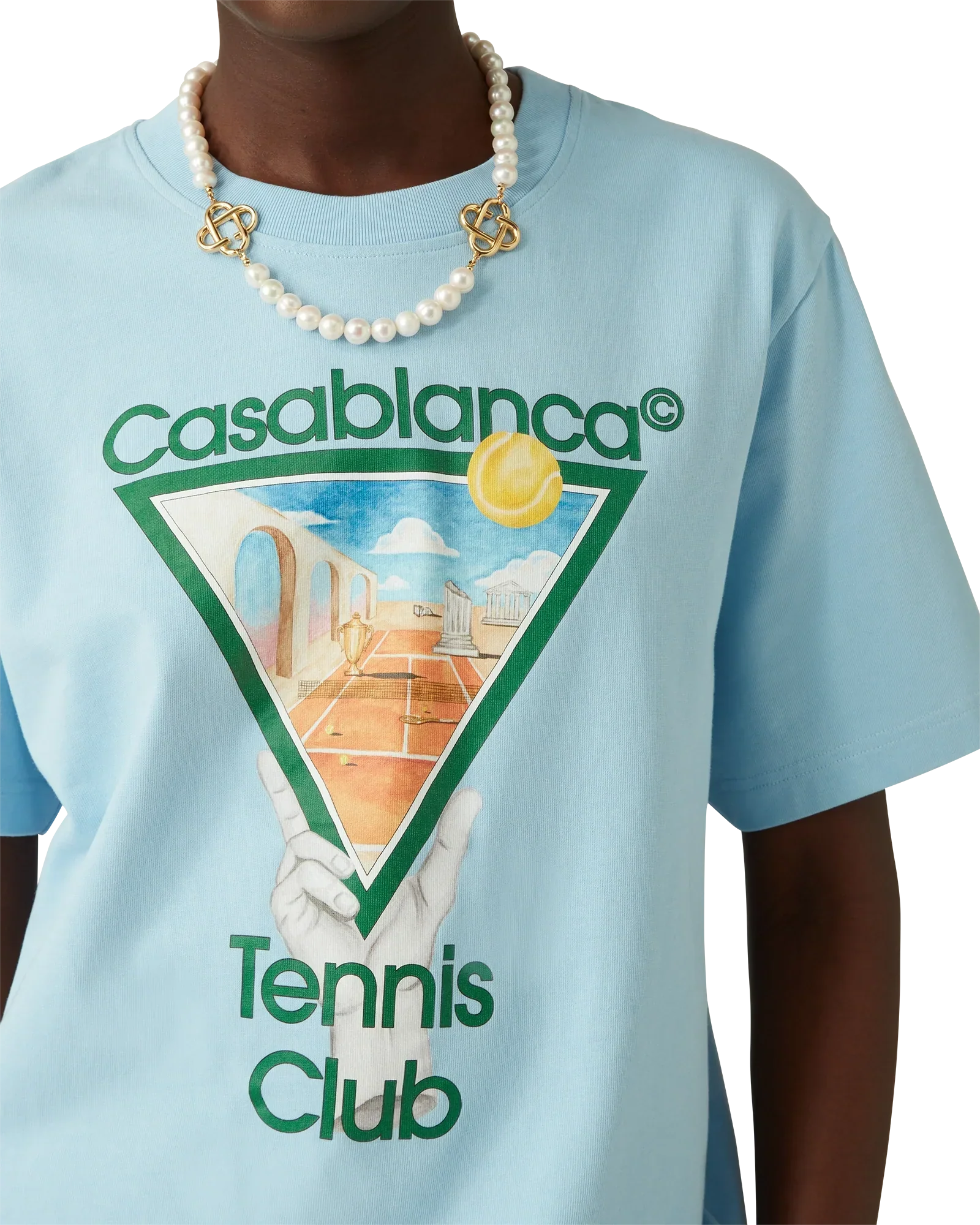 Metaphysical Tennis Icon Short Sleeve T-Shirt | Casablanca Paris | Image 5