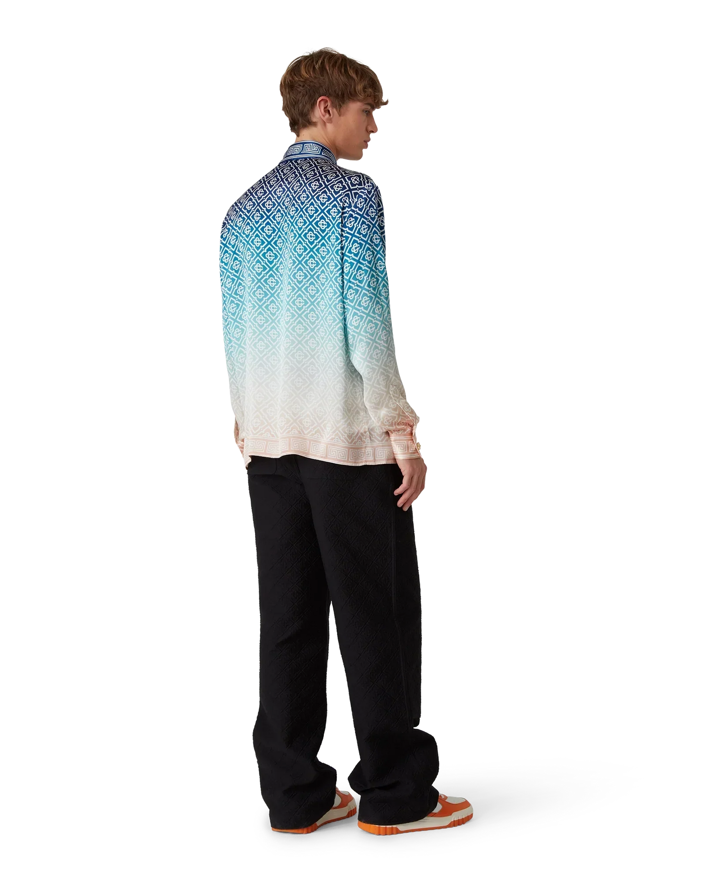 Jacquard Gradient Long Sleeve Silk Shirt | Casablanca Paris | Image 3