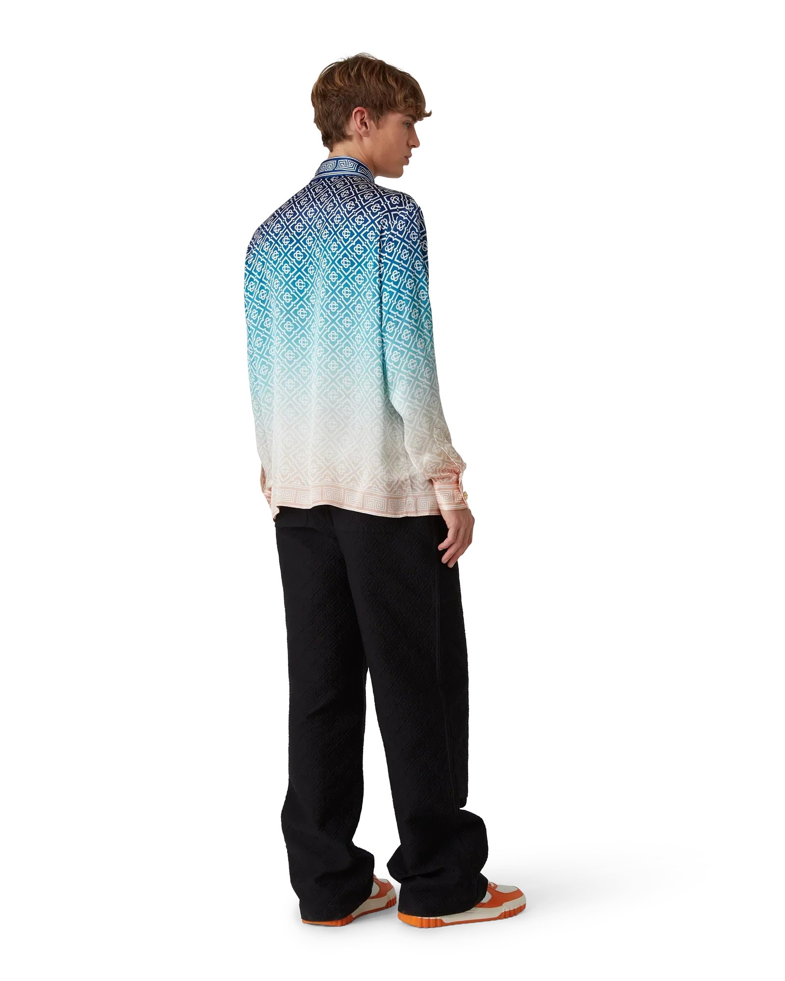 Jacquard Gradient Long Sleeve Silk Shirt | Casablanca Paris | Image 3