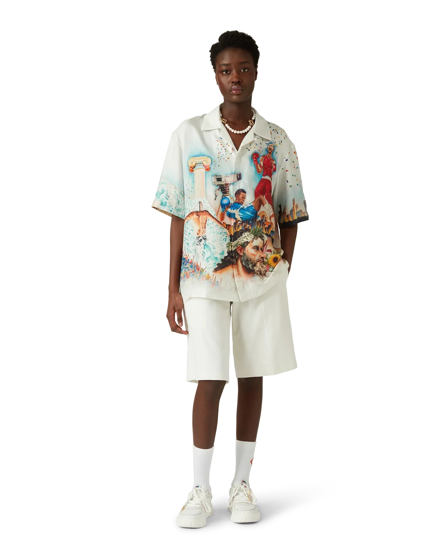 Celebration Du Sport Short Sleeve Silk Shirt | Casablanca Paris | Image 6
