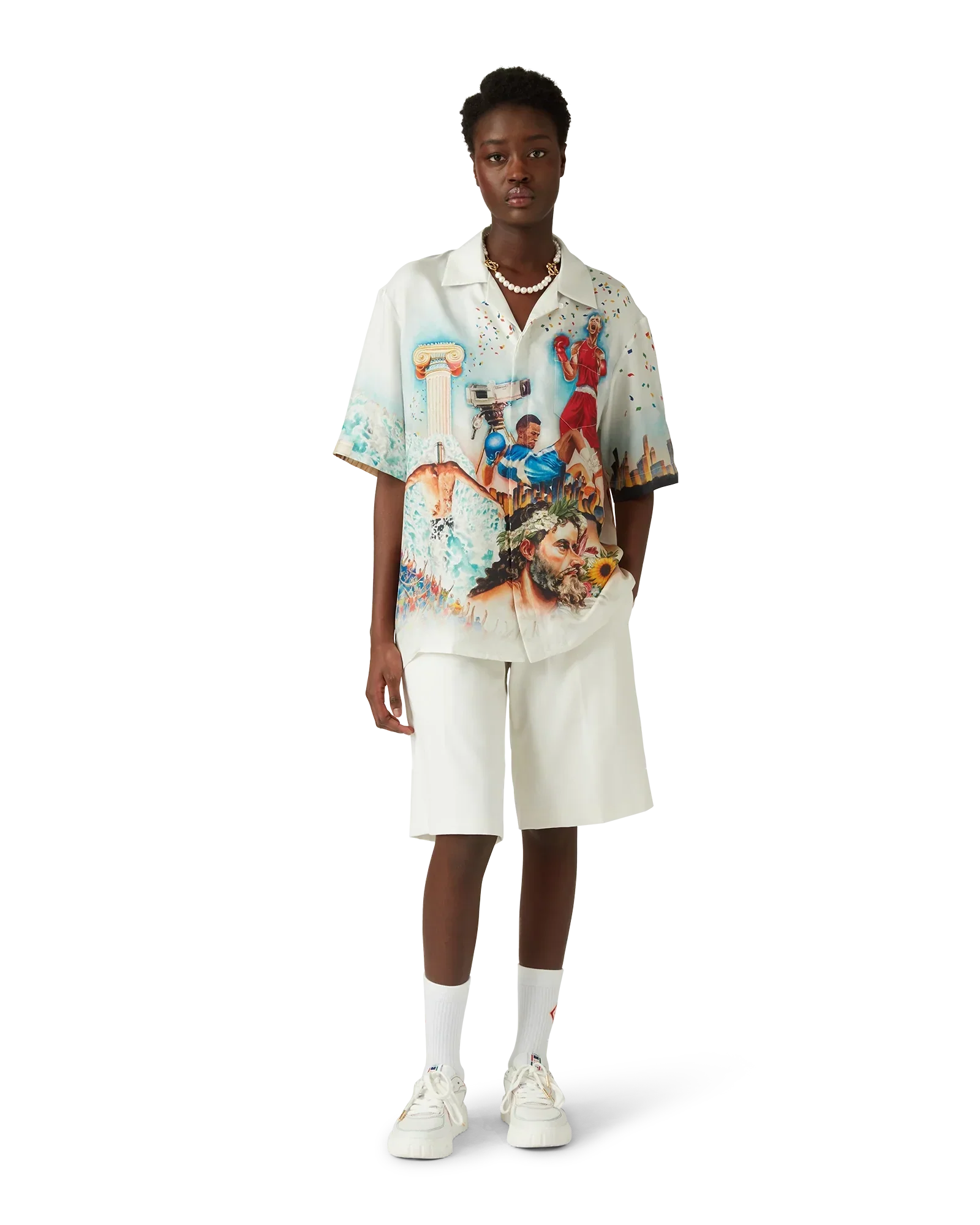 Celebration Du Sport Short Sleeve Silk Shirt | Casablanca Paris | Image 6