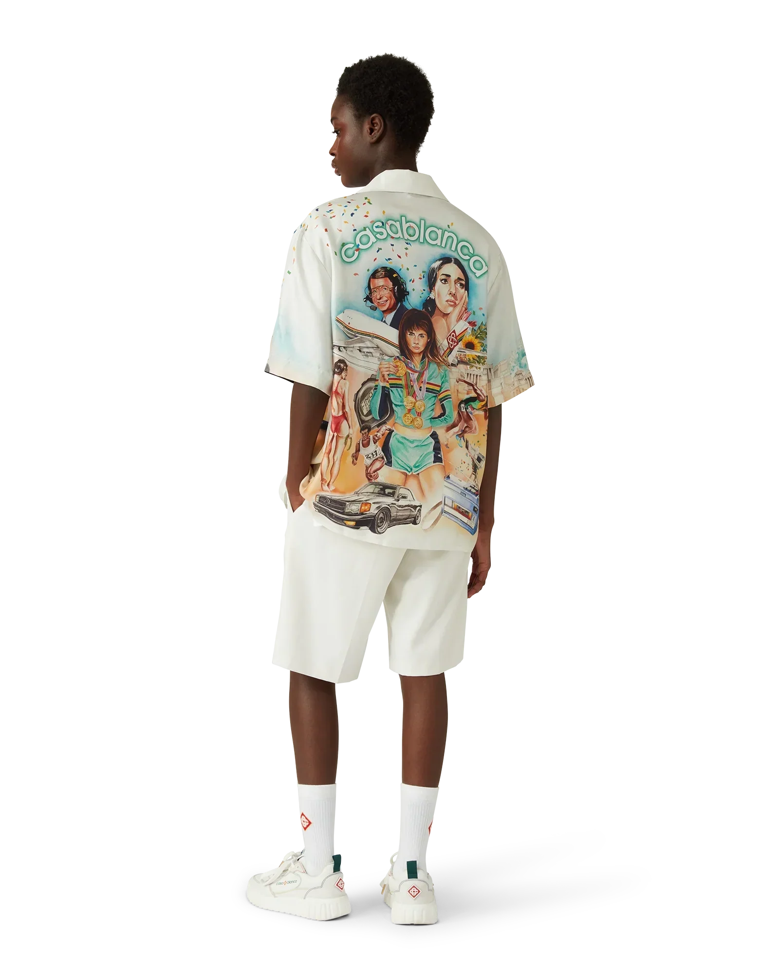 Celebration Du Sport Short Sleeve Silk Shirt | Casablanca Paris | Image 7
