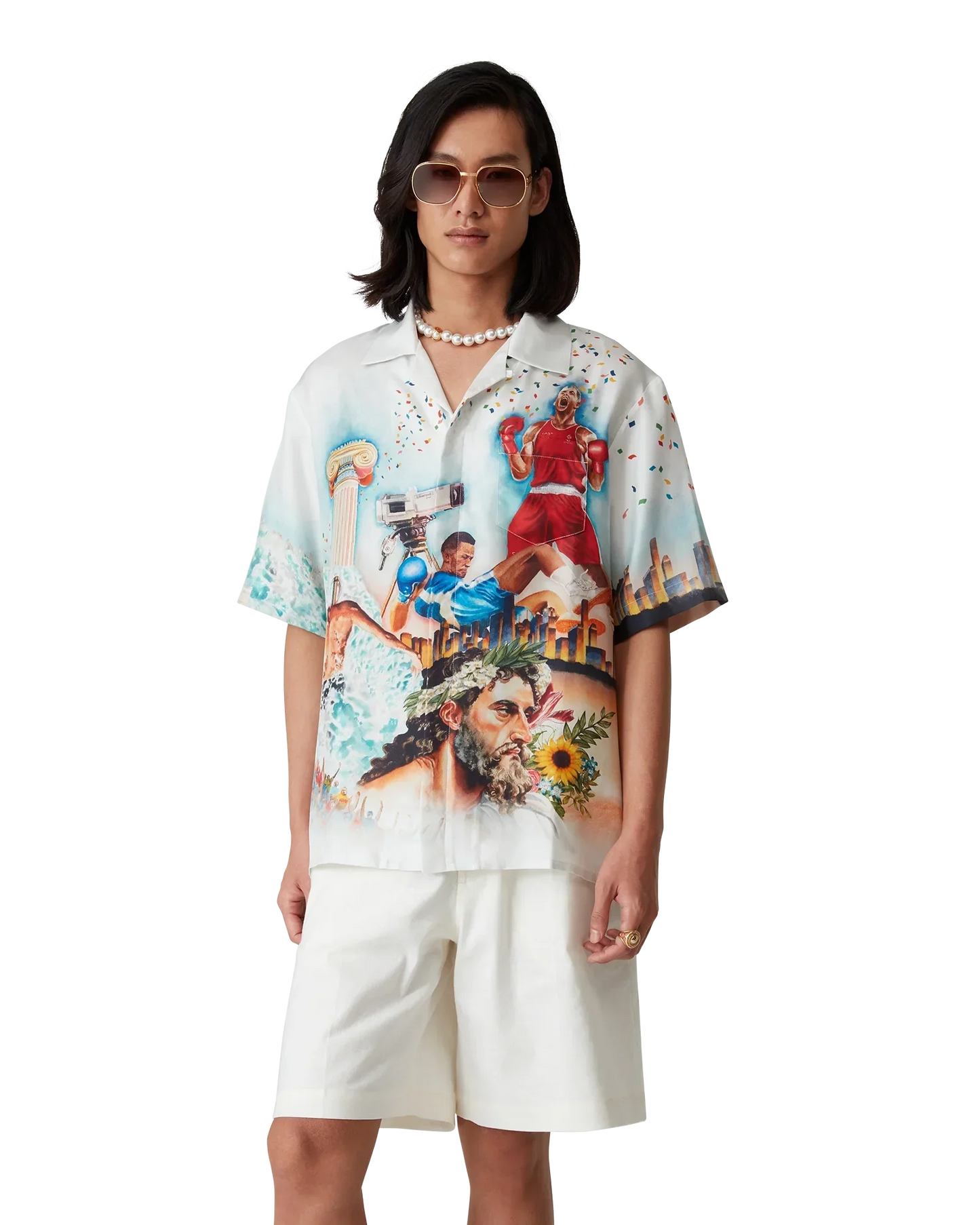 Celebration Du Sport Short Sleeve Silk Shirt | Casablanca Paris | Image 4