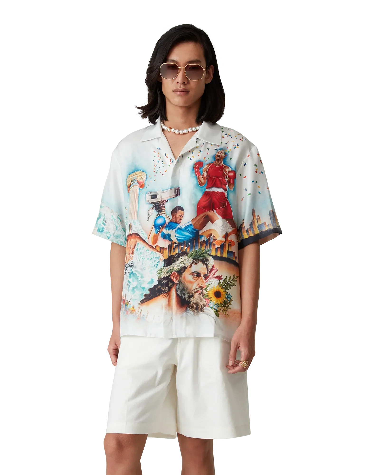 Celebration Du Sport Short Sleeve Silk Shirt | Casablanca Paris | Image 4