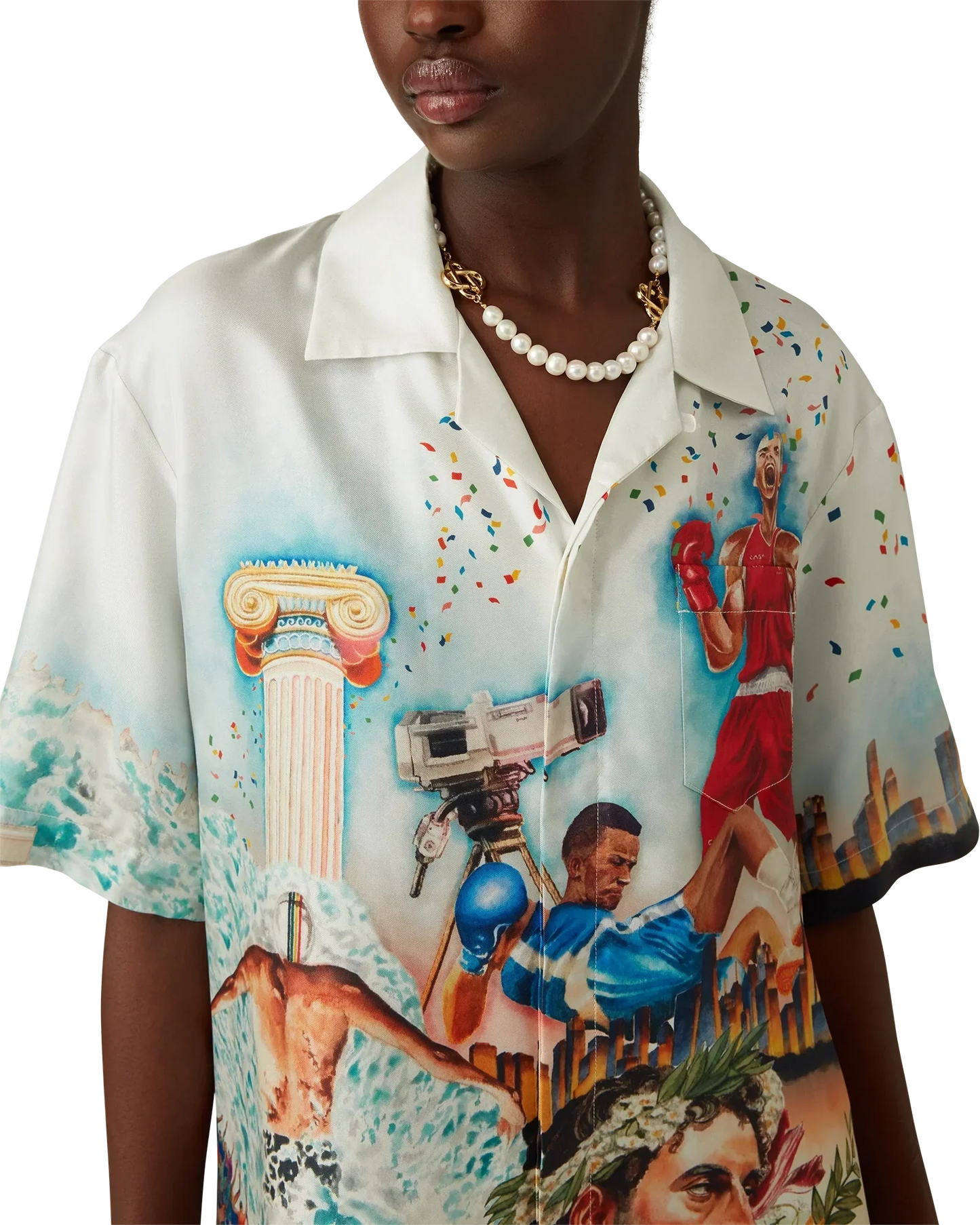 Celebration Du Sport Short Sleeve Silk Shirt | Casablanca Paris | Image 9