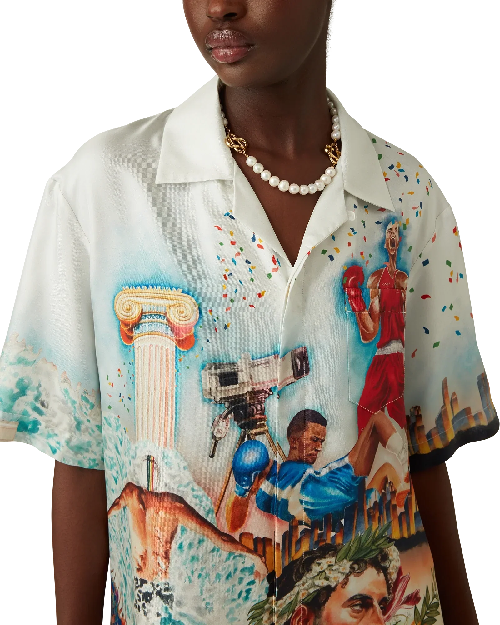 Celebration Du Sport Short Sleeve Silk Shirt | Casablanca Paris | Image 9