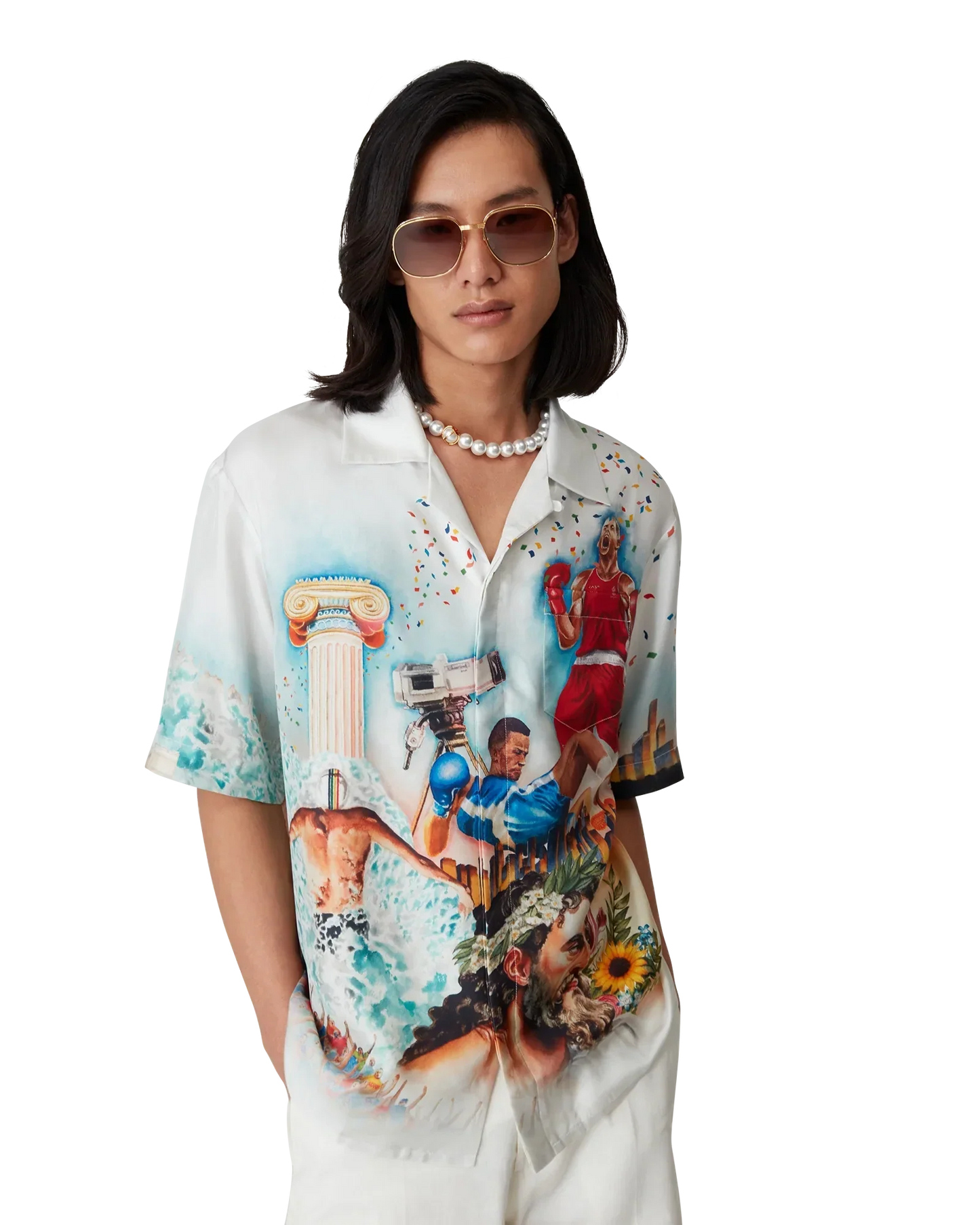 Celebration Du Sport Short Sleeve Silk Shirt | Casablanca Paris | Image 5