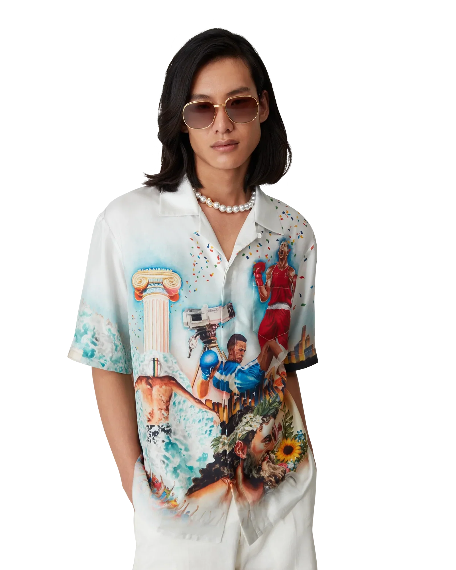 Celebration Du Sport Short Sleeve Silk Shirt | Casablanca Paris | Image 5