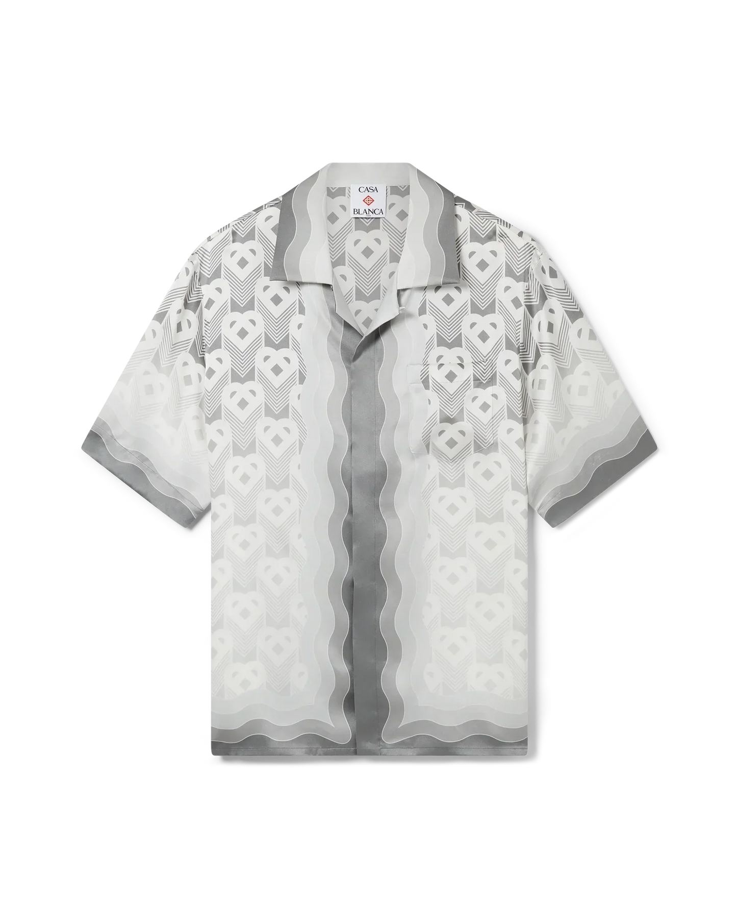 Gradient Heart Monogram Short Sleeve Silk Shirt | Casablanca Paris | Image 1