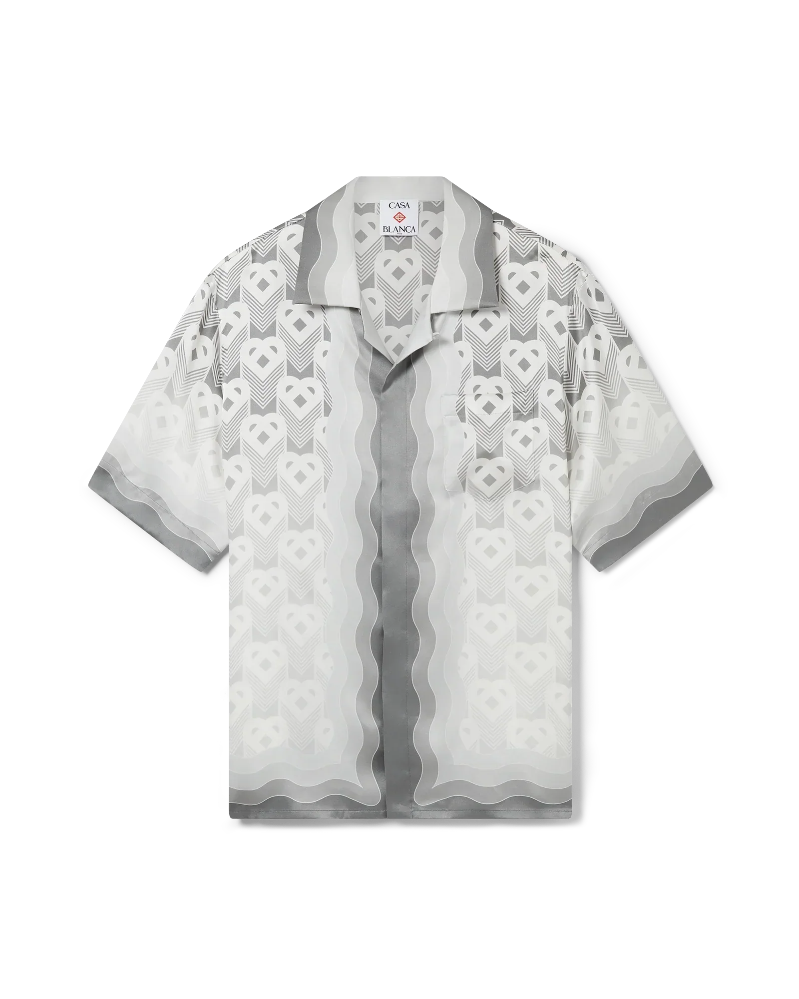 Gradient Heart Monogram Short Sleeve Silk Shirt | Casablanca Paris | Image 1