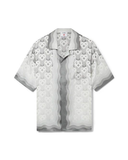Gradient Heart Monogram Short Sleeve Silk Shirt | Casablanca Paris | Image 1