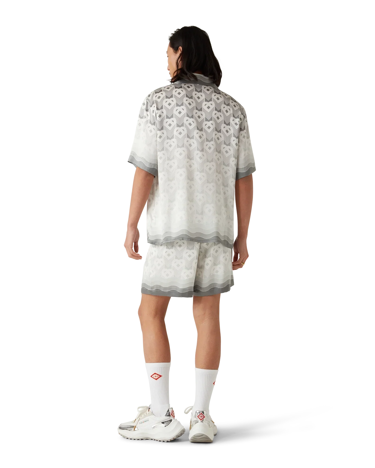 Gradient Heart Monogram Short Sleeve Silk Shirt | Casablanca Paris | Image 3