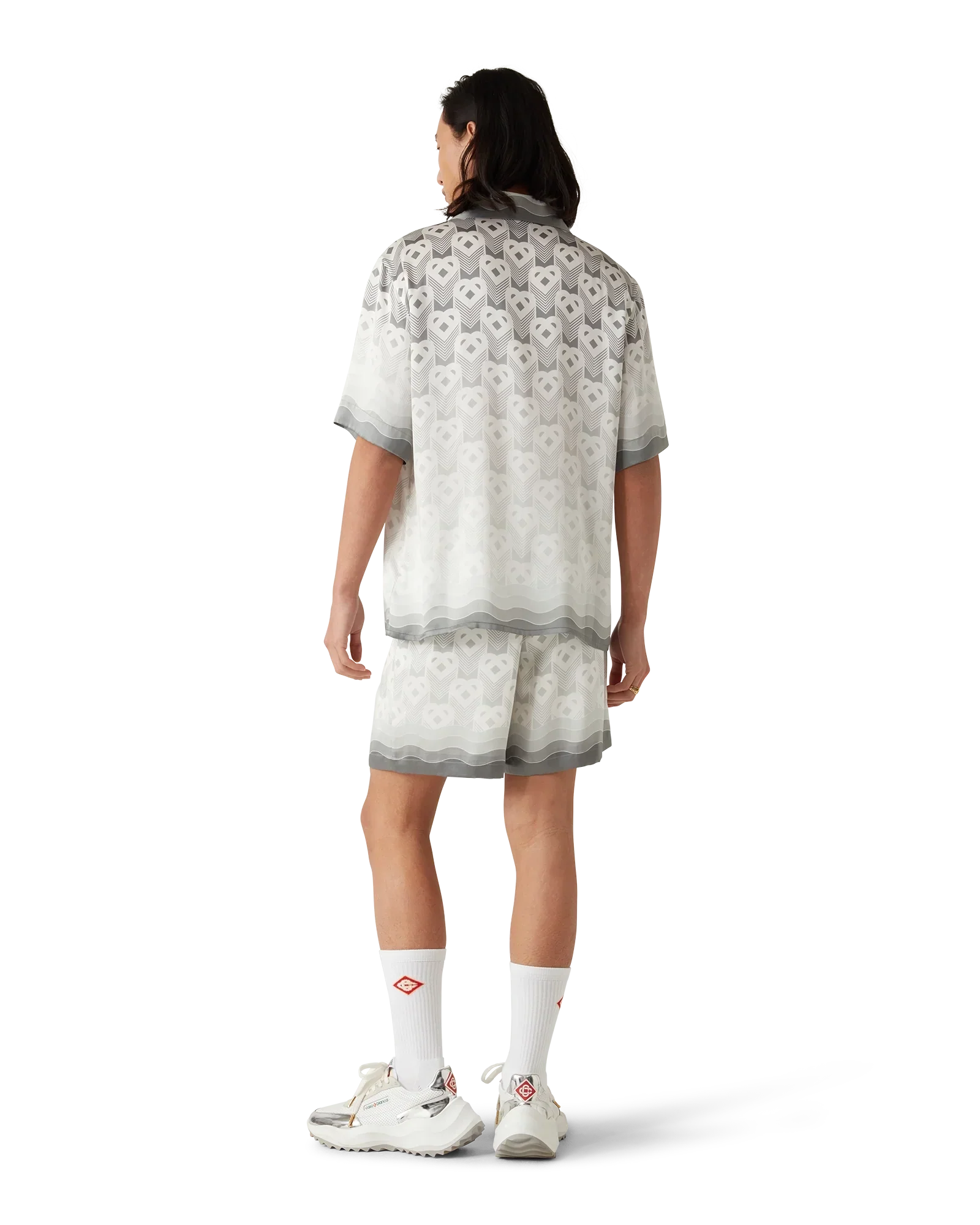Gradient Heart Monogram Short Sleeve Silk Shirt | Casablanca Paris | Image 3