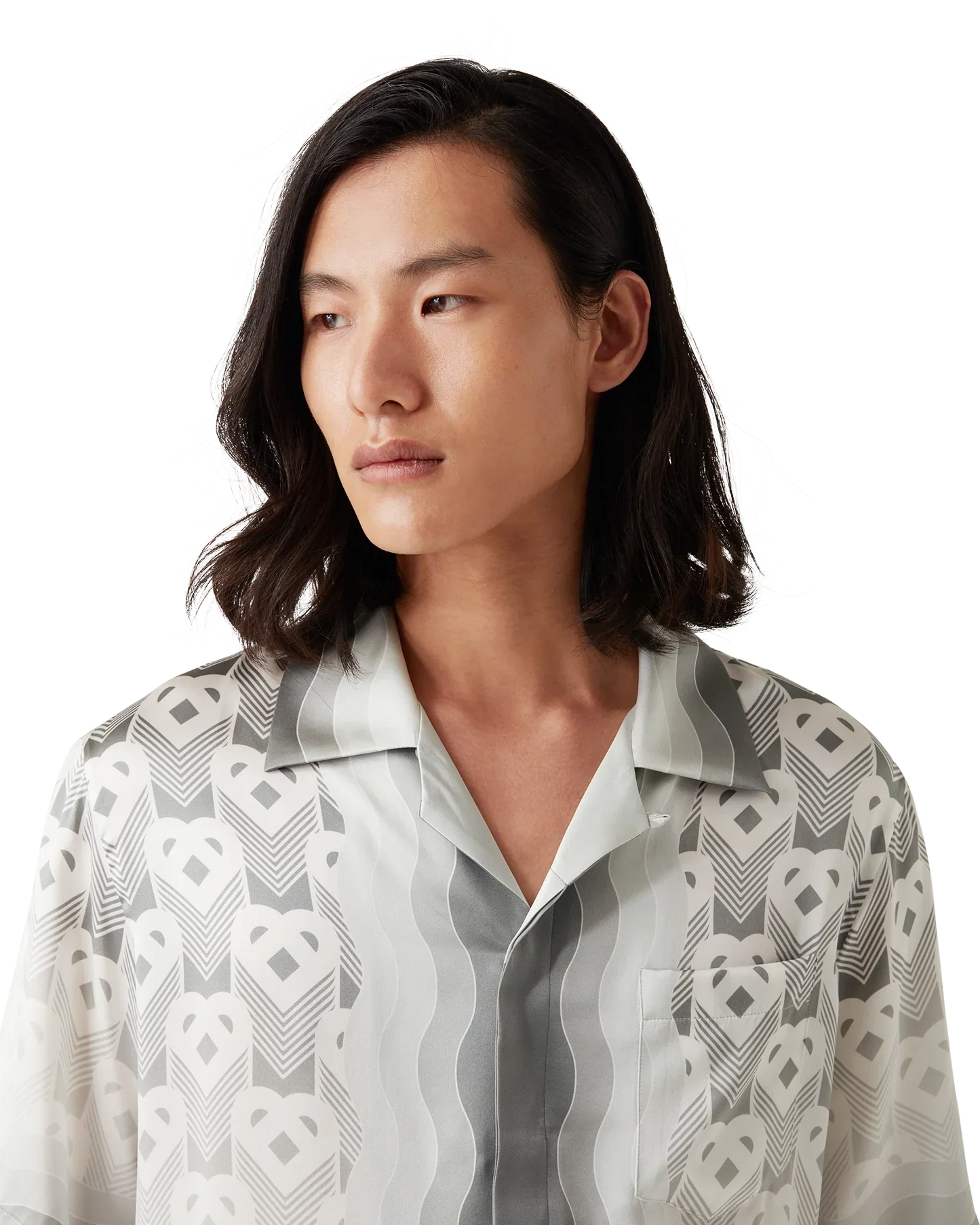 Gradient Heart Monogram Short Sleeve Silk Shirt | Casablanca Paris | Image 5