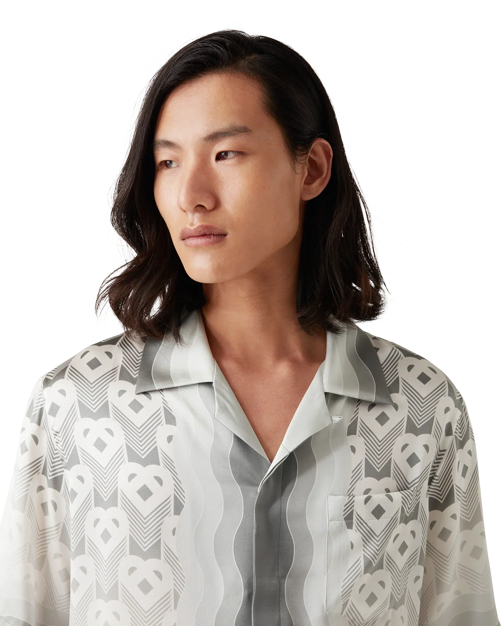 Gradient Heart Monogram Short Sleeve Silk Shirt | Casablanca Paris | Image 5