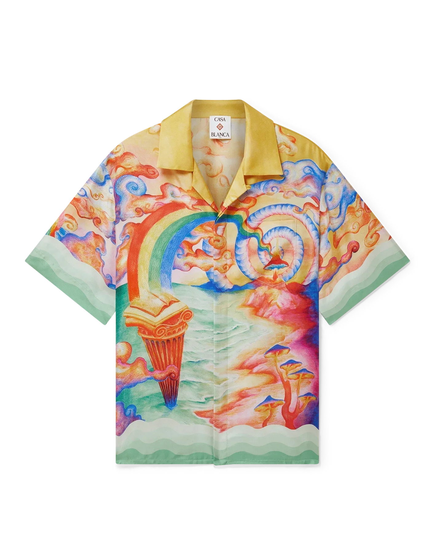 Nature's Teacher Short Sleeve Silk Shirt | Casablanca Paris | Image 1