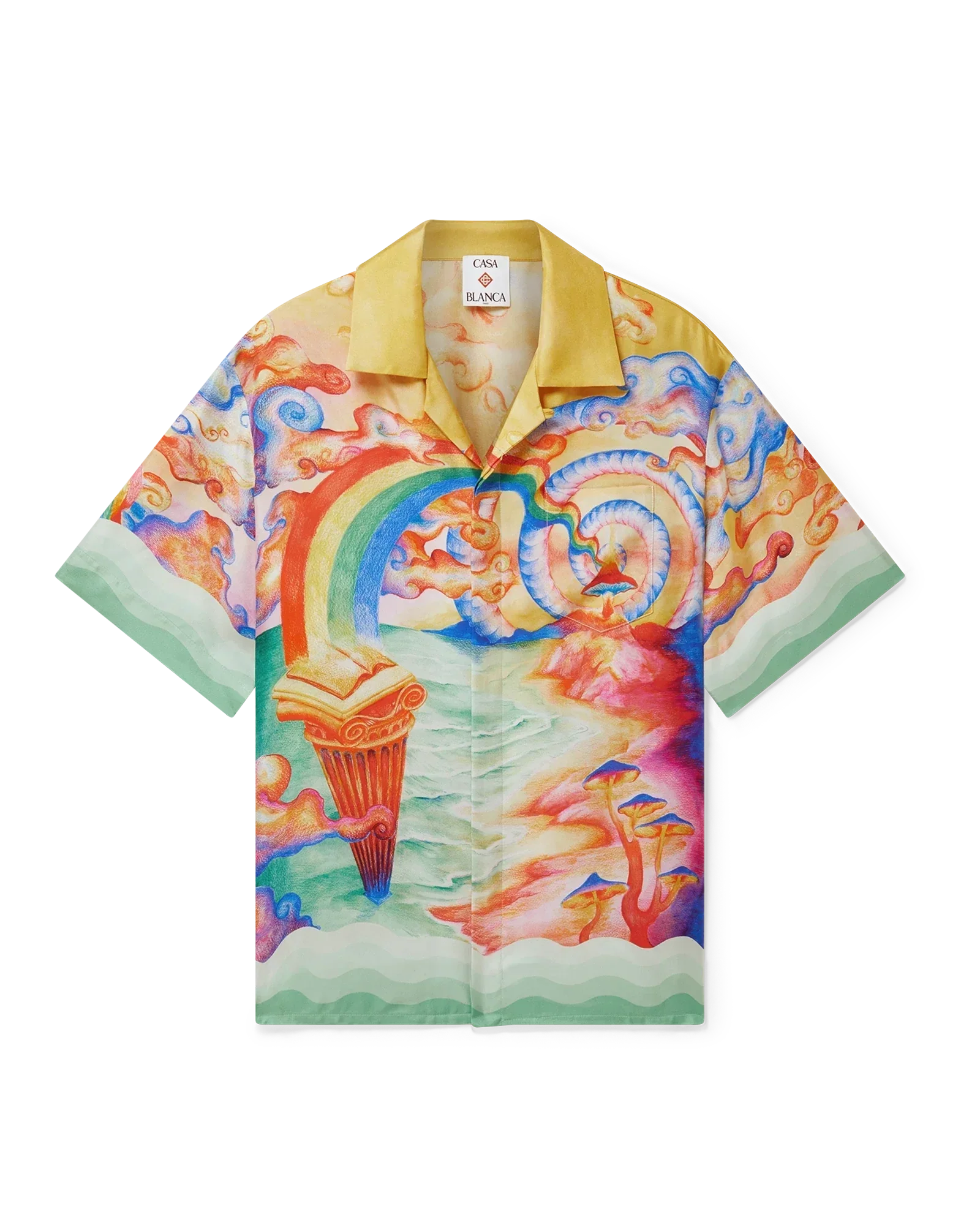 Nature's Teacher Short Sleeve Silk Shirt | Casablanca Paris | Image 1