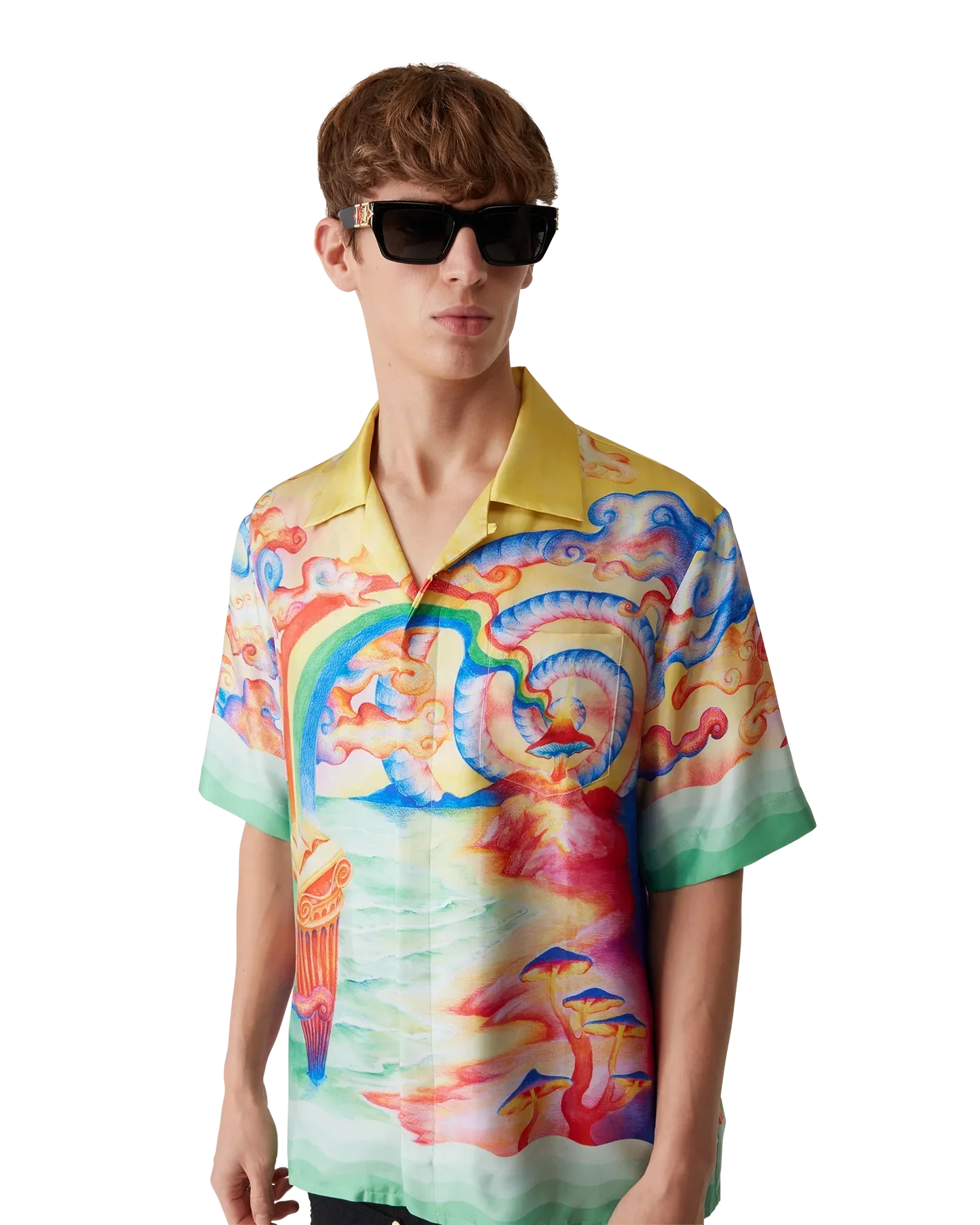 Nature's Teacher Short Sleeve Silk Shirt | Casablanca Paris | Image 5