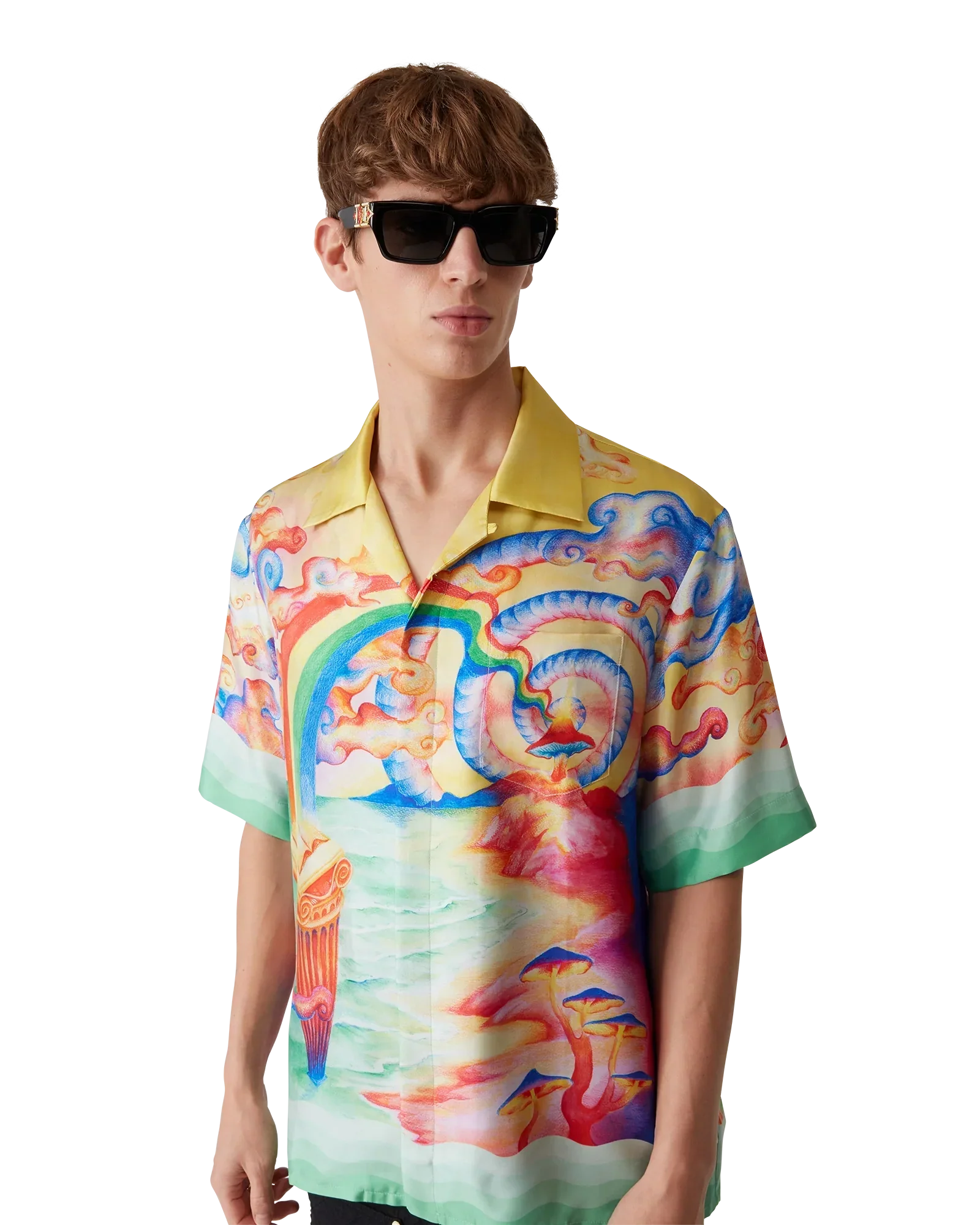 Nature's Teacher Short Sleeve Silk Shirt | Casablanca Paris | Image 5
