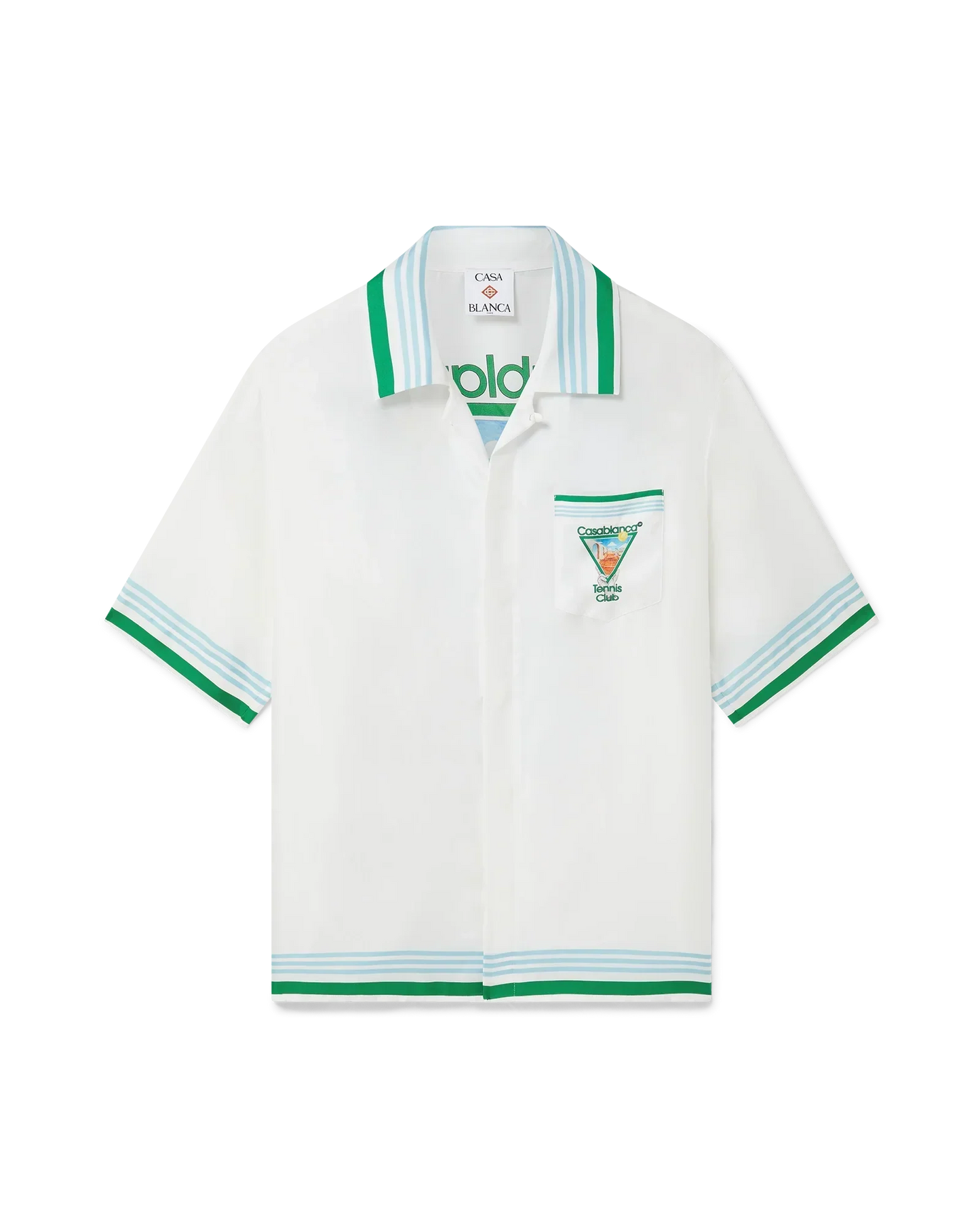 Metaphysical Tennis Icon Short-Sleeve Silk Shirt | Casablanca Paris | Image 1