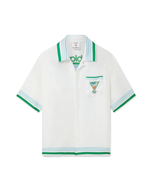Metaphysical Tennis Icon Short-Sleeve Silk Shirt | Casablanca Paris | Image 1