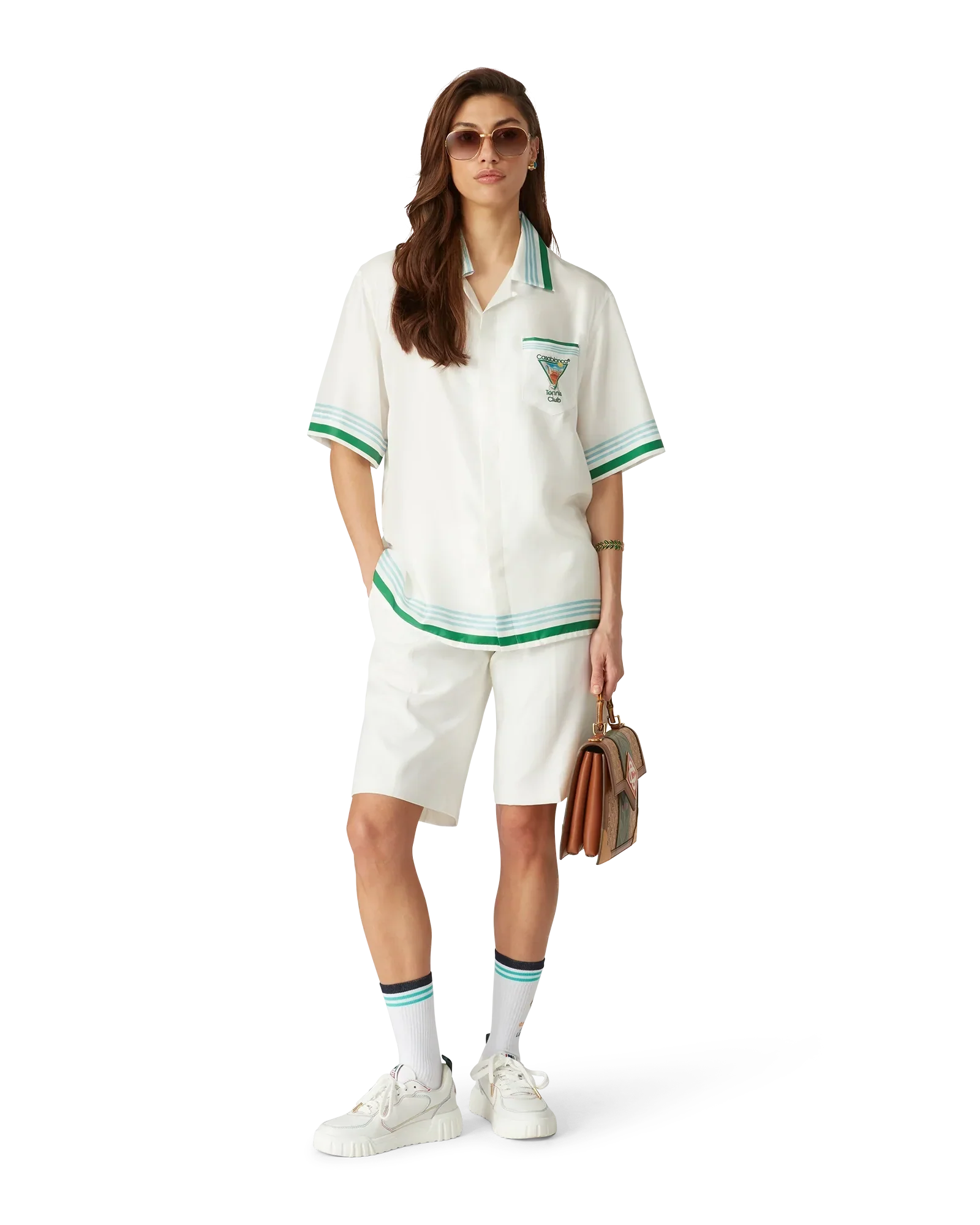 Metaphysical Tennis Icon Short-Sleeve Silk Shirt | Casablanca Paris | Image 2