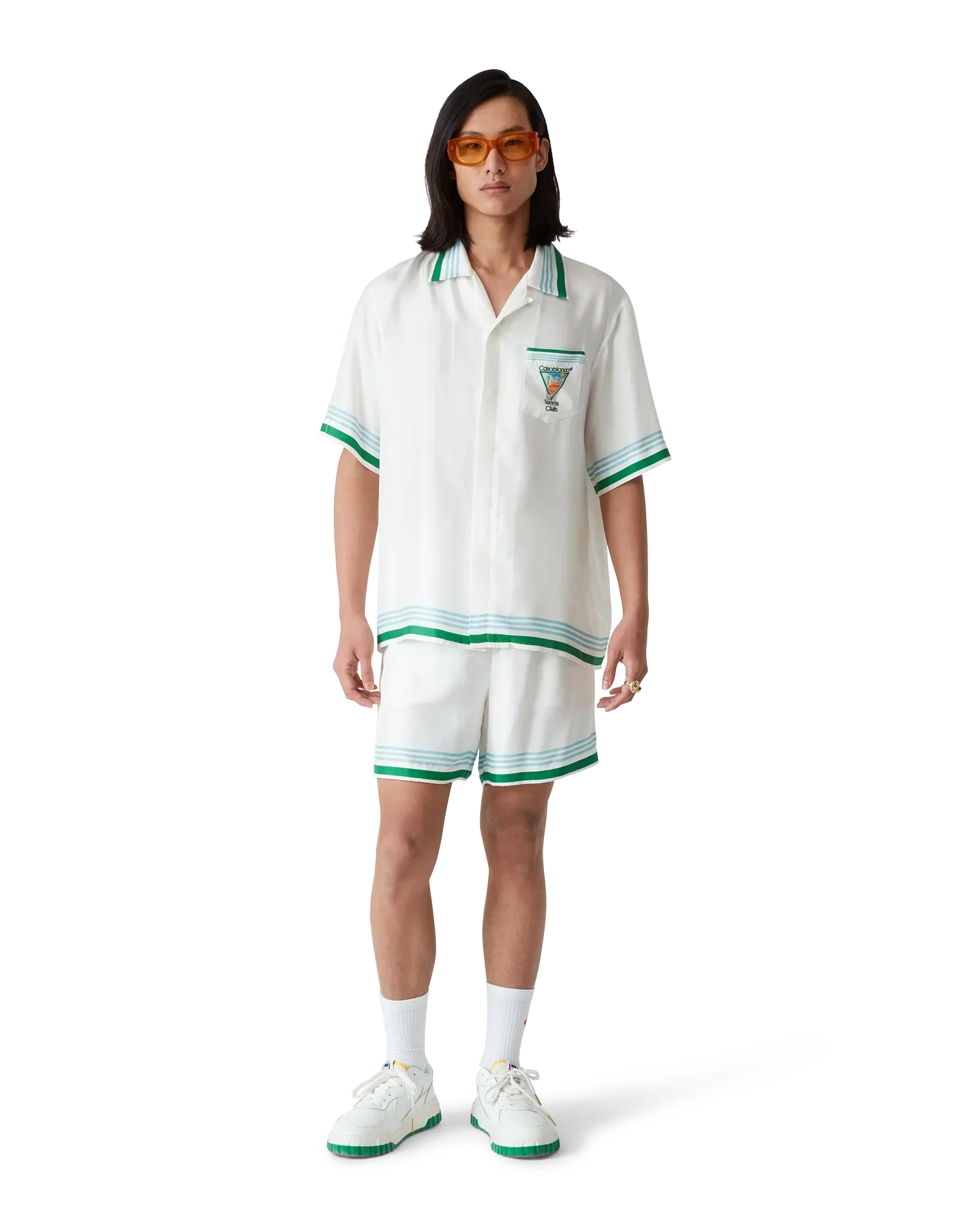 Metaphysical Tennis Icon Silk Shorts | Casablanca Paris | Image 2