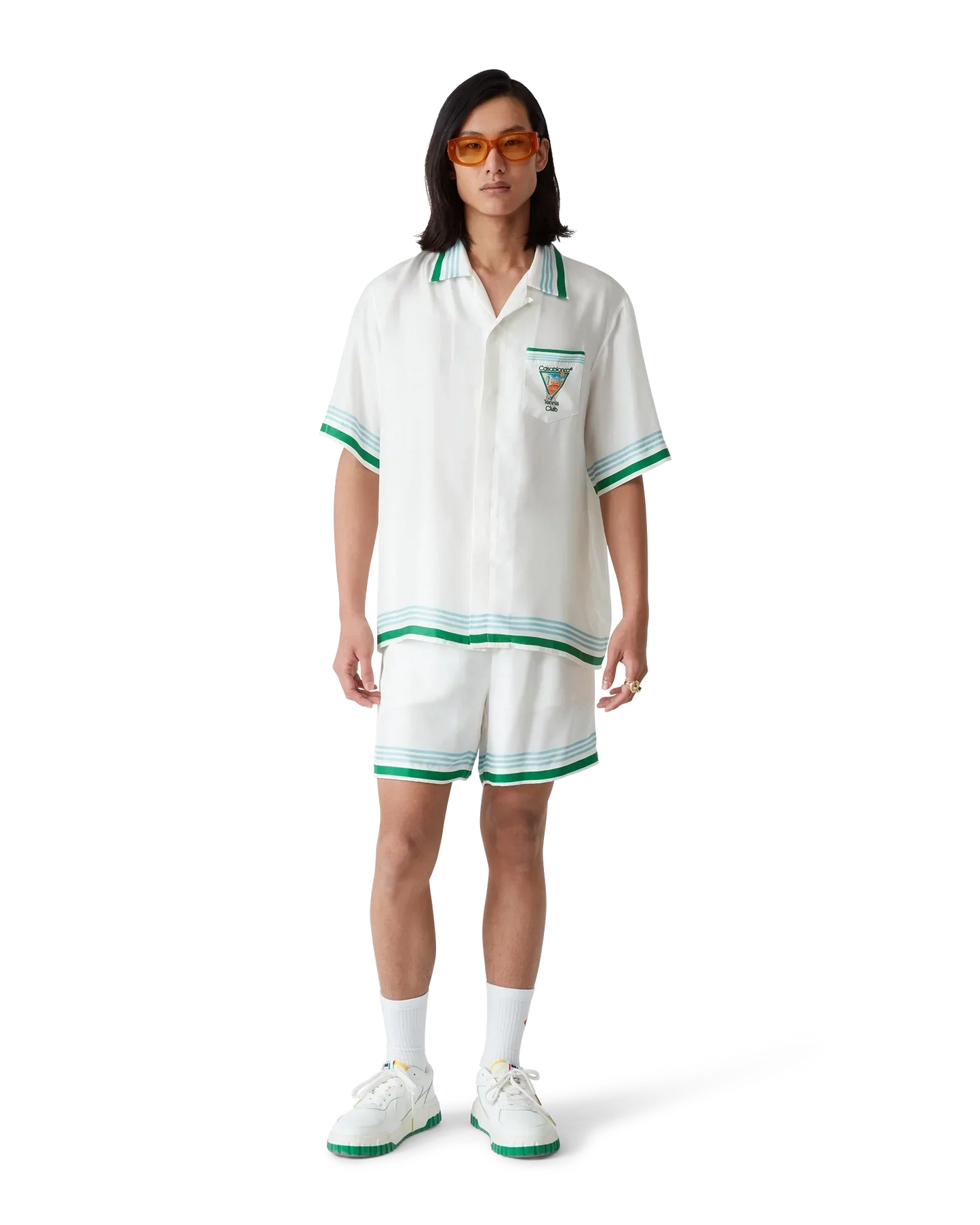 Metaphysical Tennis Icon Short-Sleeve Silk Shirt | Casablanca Paris | Image 6