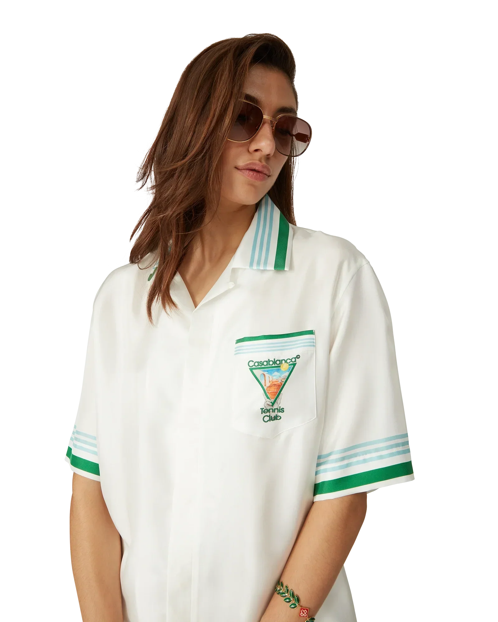 Metaphysical Tennis Icon Short Sleeve Silk Shirt | Casablanca Paris | Image 9