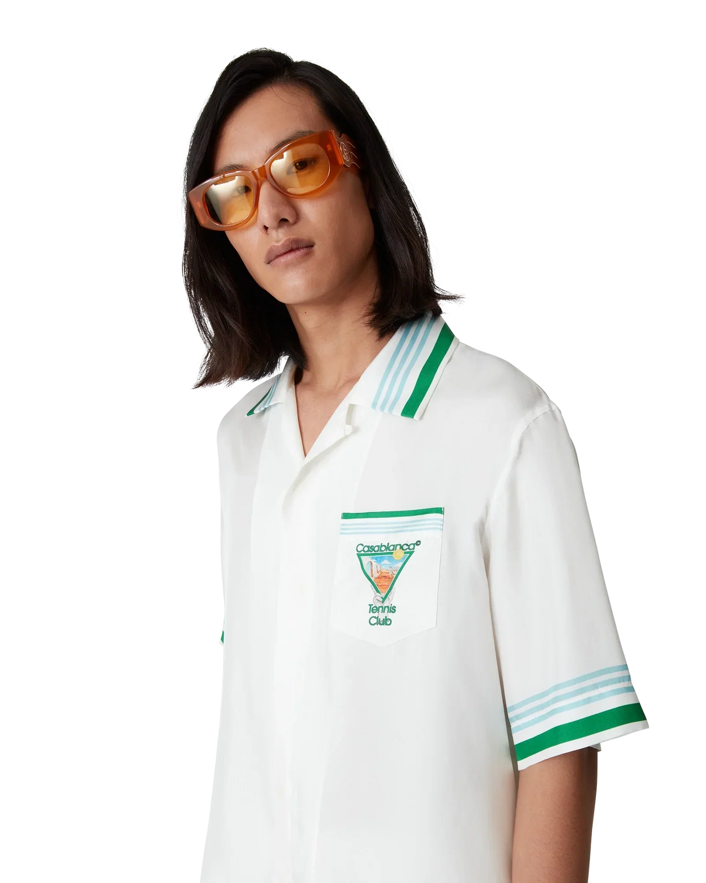 Metaphysical Tennis Icon Short-Sleeve Silk Shirt | Casablanca Paris | Image 8