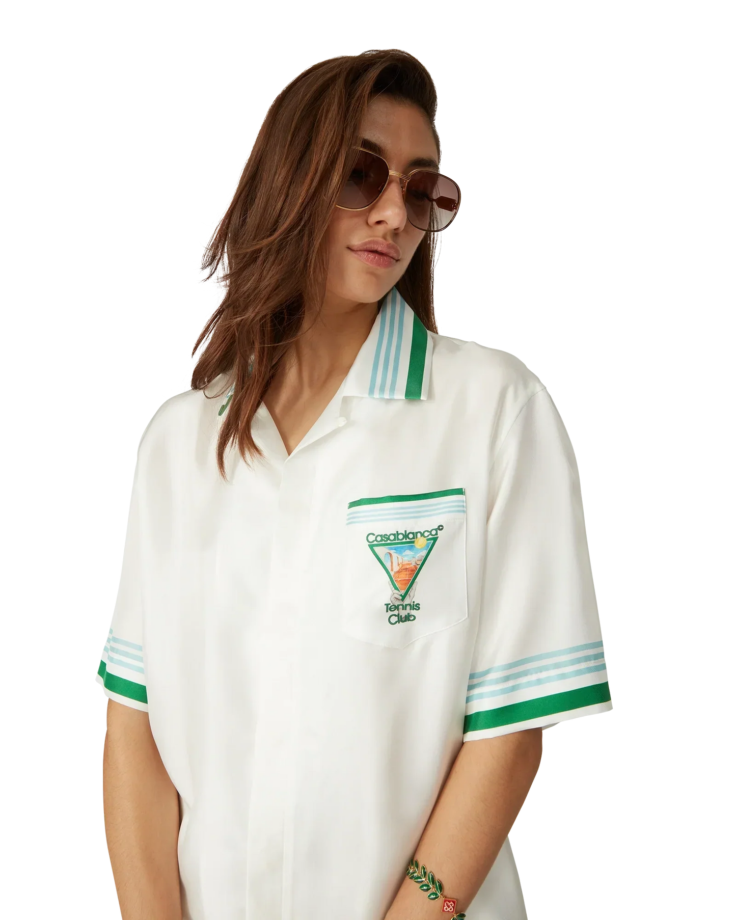 Metaphysical Tennis Icon Short-Sleeve Silk Shirt | Casablanca Paris | Image 5