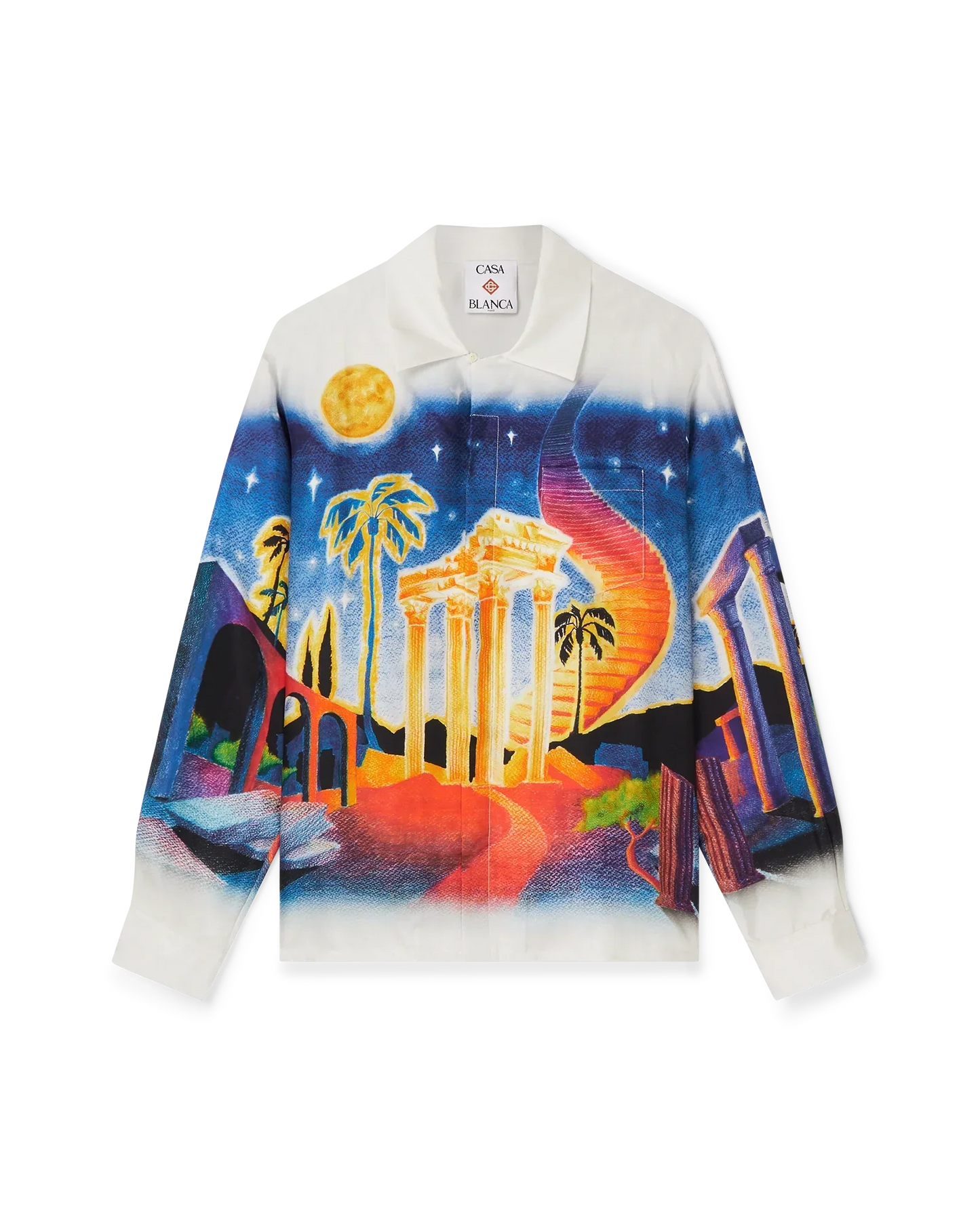 Midnight Acropolis Silk Long Sleeve Shirt | Casablanca Paris | Image 1