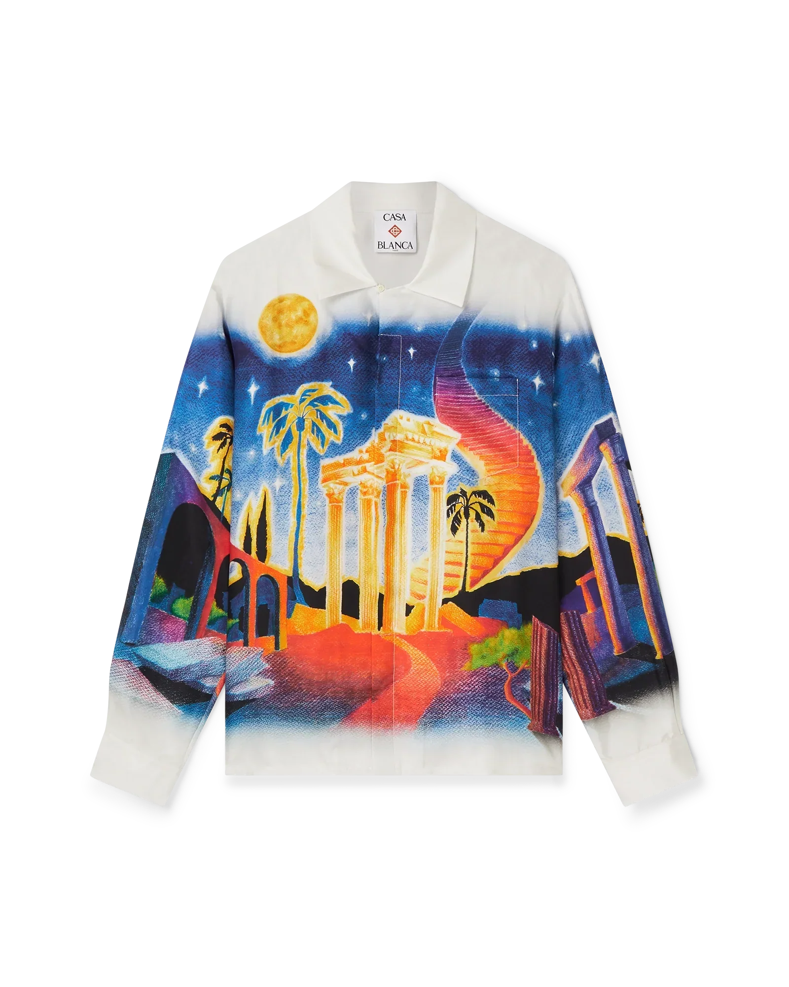 Midnight Acropolis Silk Long Sleeve Shirt | Casablanca Paris | Image 1