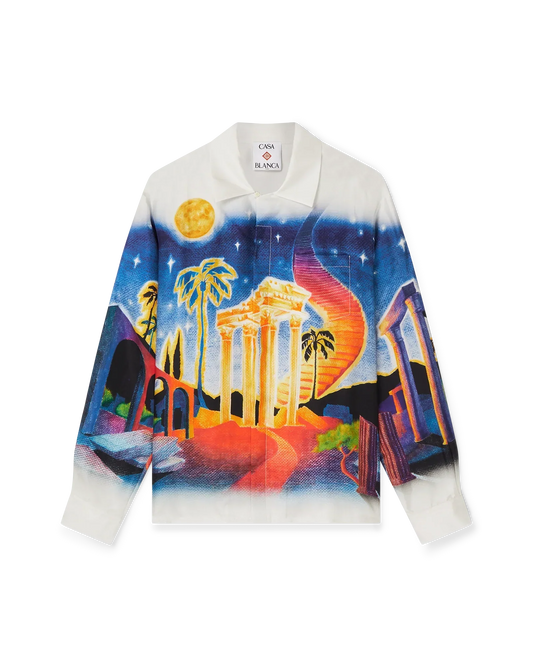Midnight Acropolis Silk Long Sleeve Shirt | Casablanca Paris | Image 1