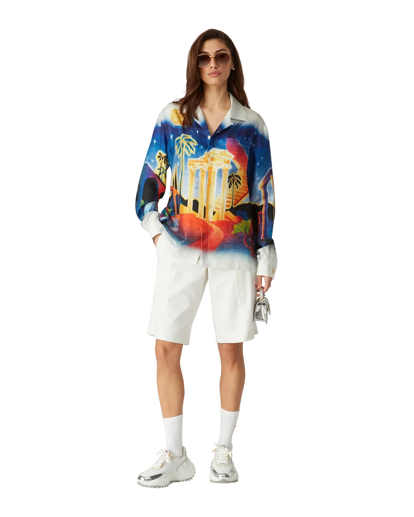 Midnight Acropolis Long Sleeve Silk Shirt | Casablanca Paris | Image 6
