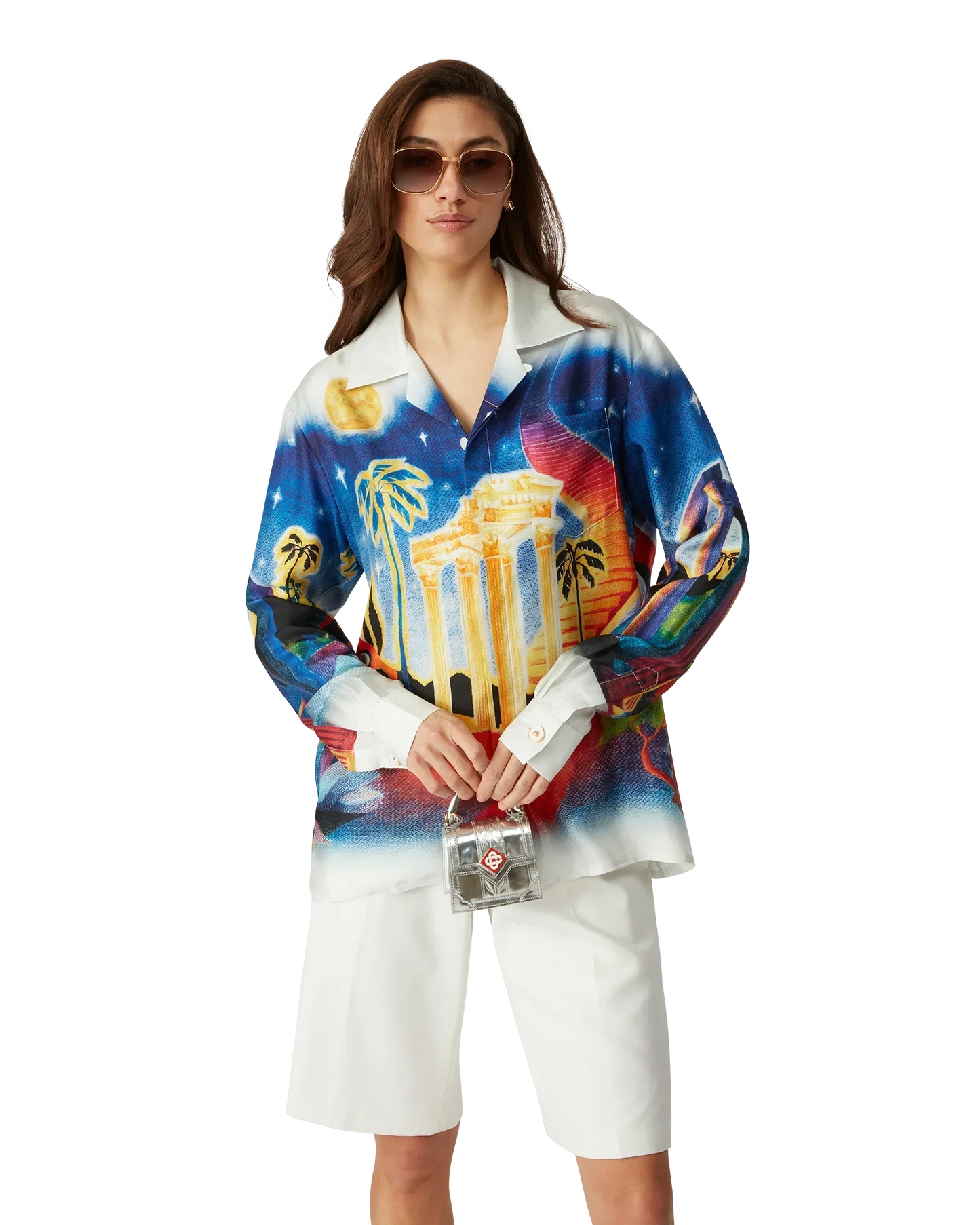 Midnight Acropolis Long Sleeve Silk Shirt | Casablanca Paris | Image 8