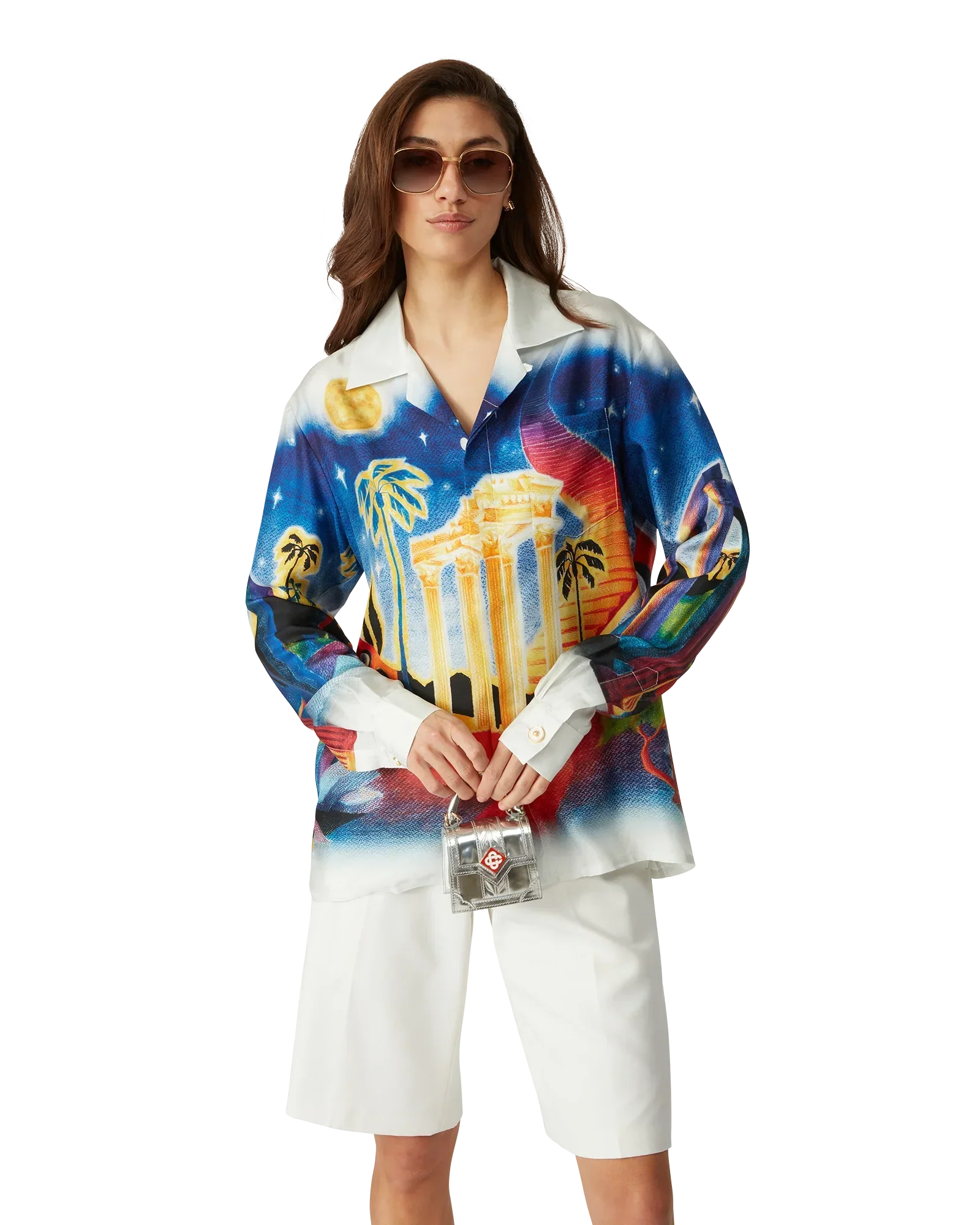 Midnight Acropolis Long Sleeve Silk Shirt | Casablanca Paris | Image 8